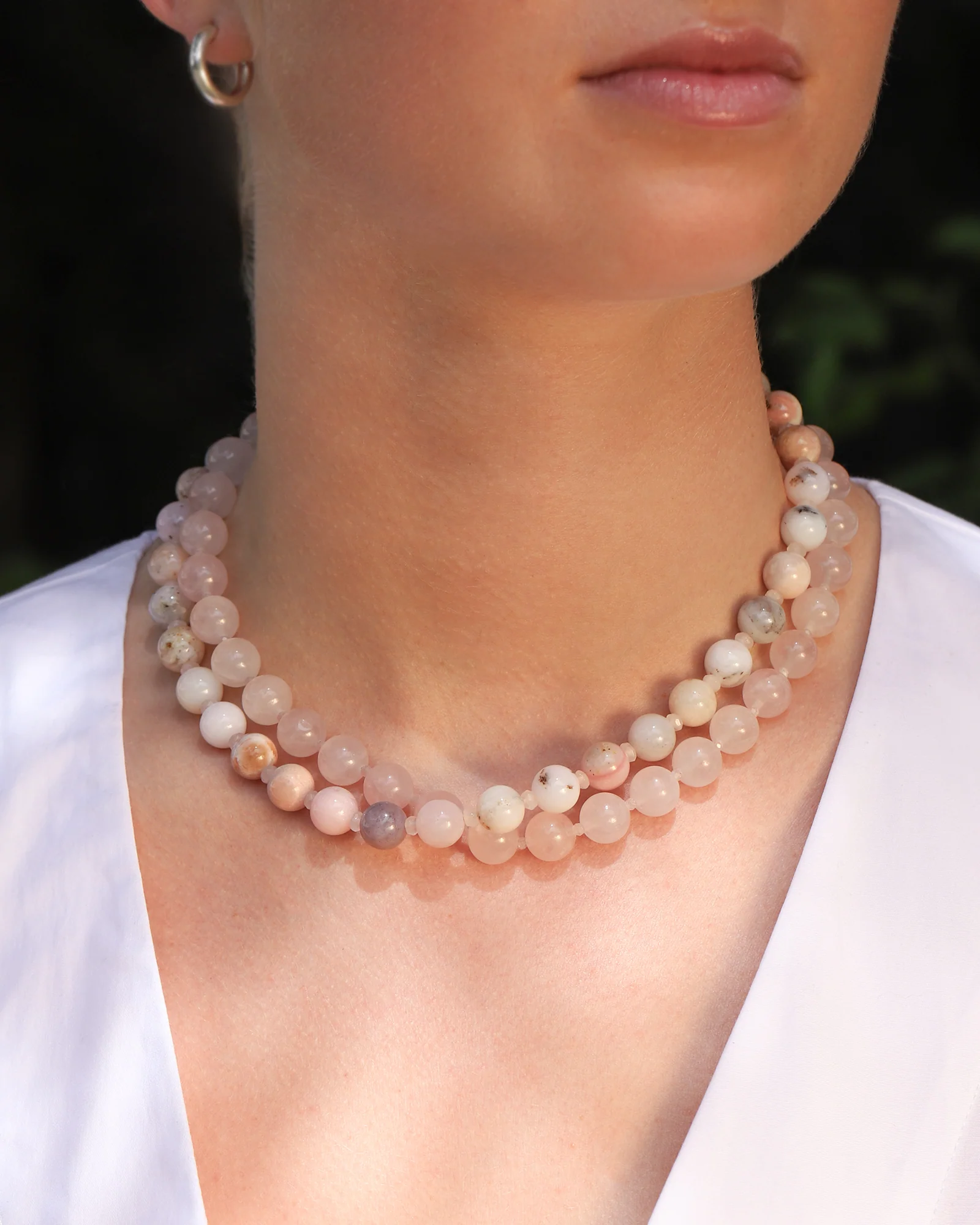 Rose Quartz Beaded Necklace | 10mm - Image 4