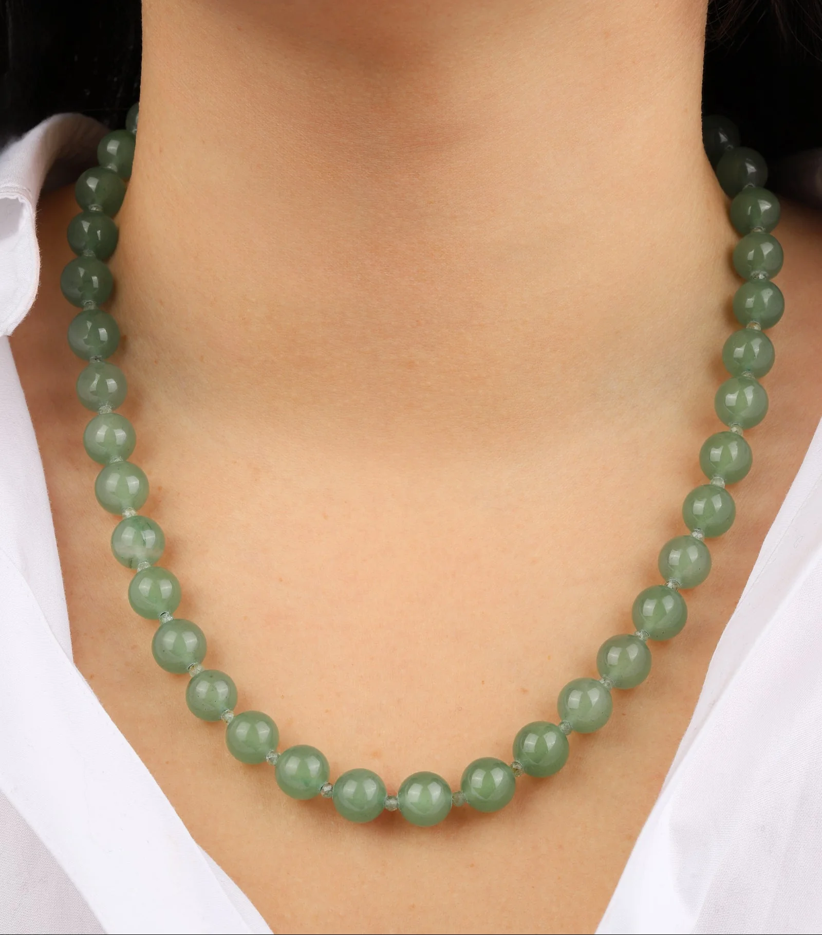 Aventurine Long Beaded Necklace | 10mm - Image 2