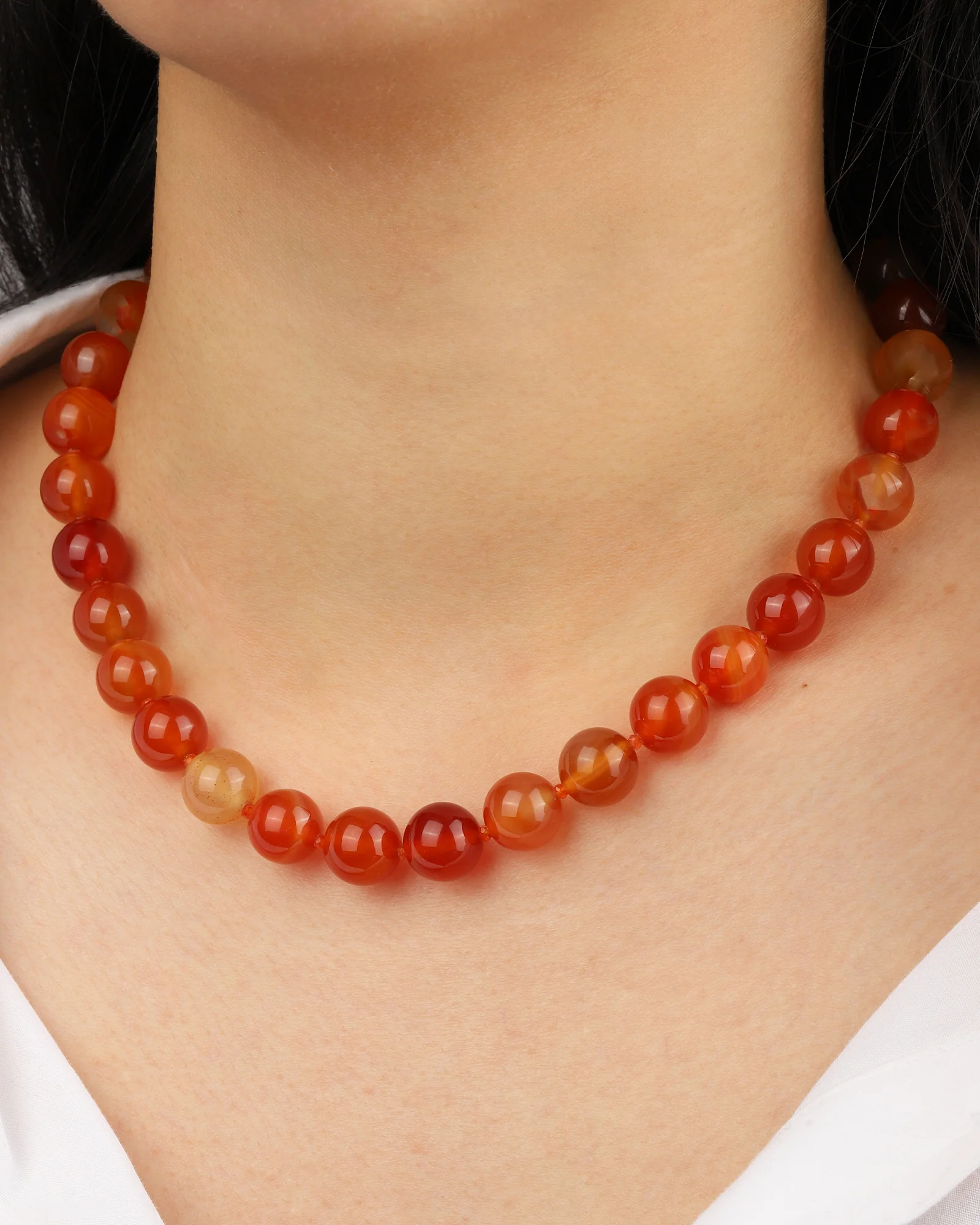 Carnelian Chunky Beaded Necklace | 12mm - Image 2