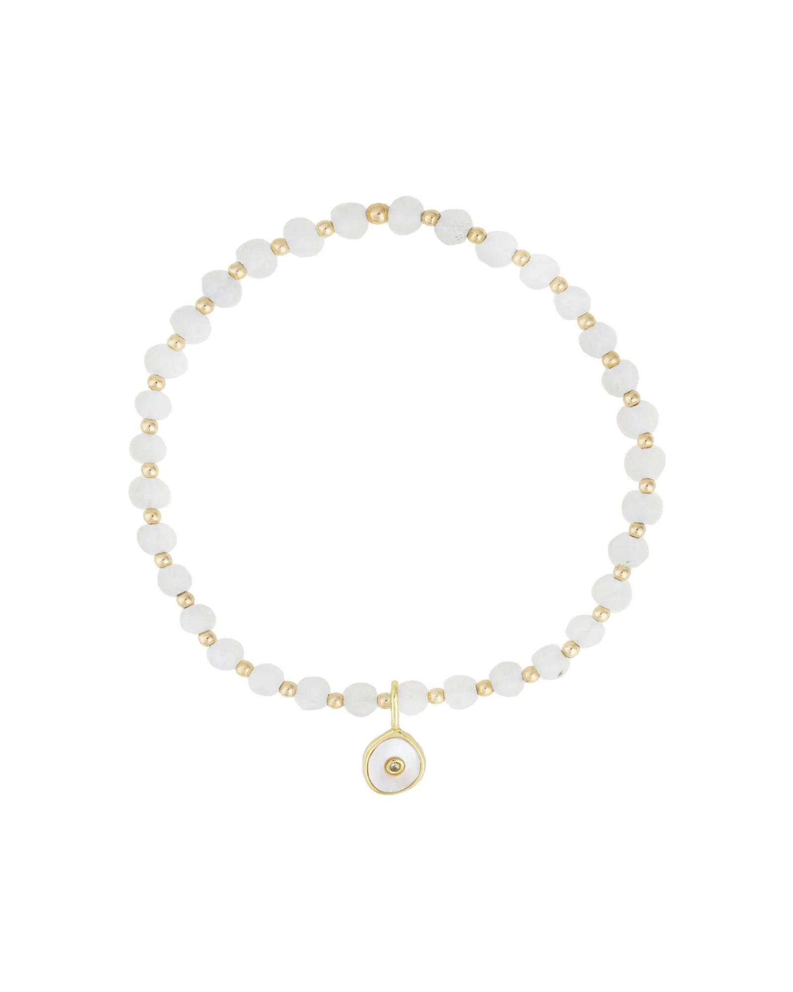 Mother of Pearl Charm Beaded Bracelet