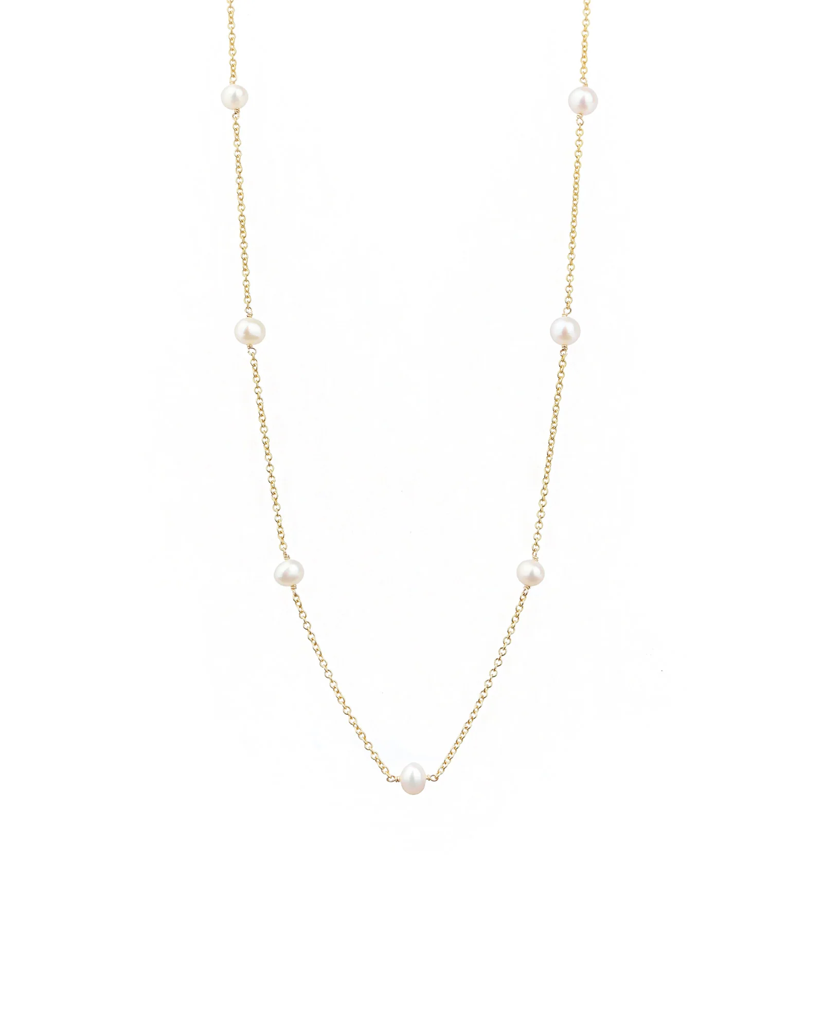 Long Station Pearl Necklace