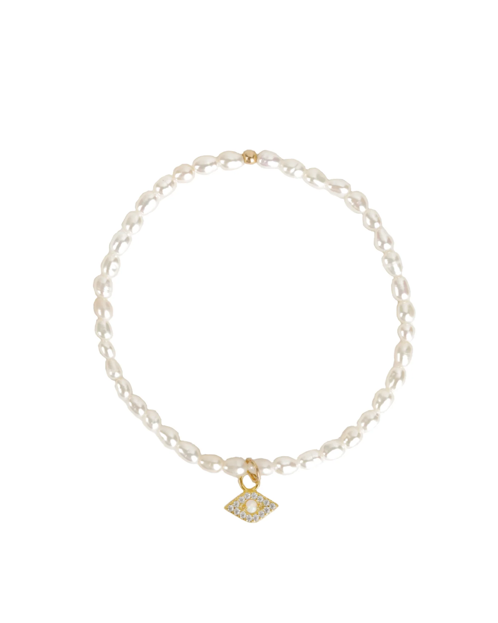 Evil Eye Drop Beaded Bracelet | 3mm
