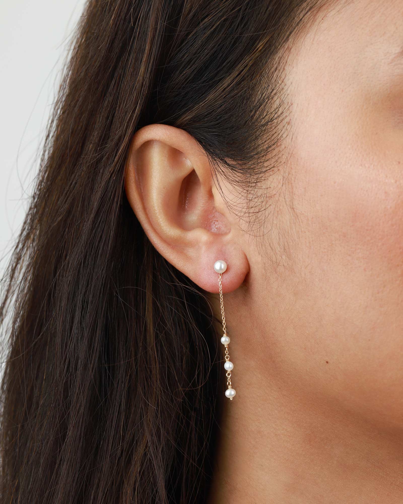 Three Drop Pearl Ear Jacket - Image 4