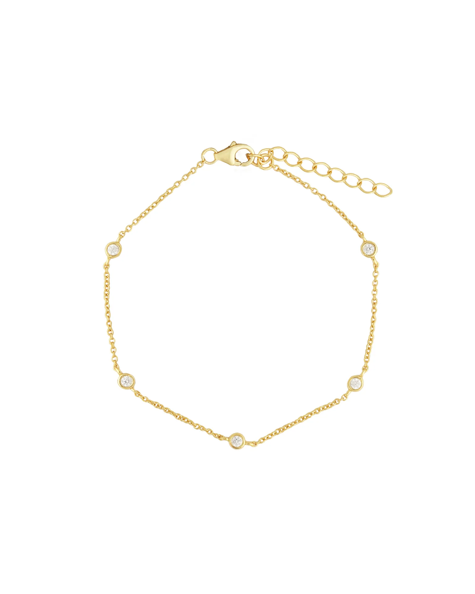 5 Bezel CZ Chain Bracelet