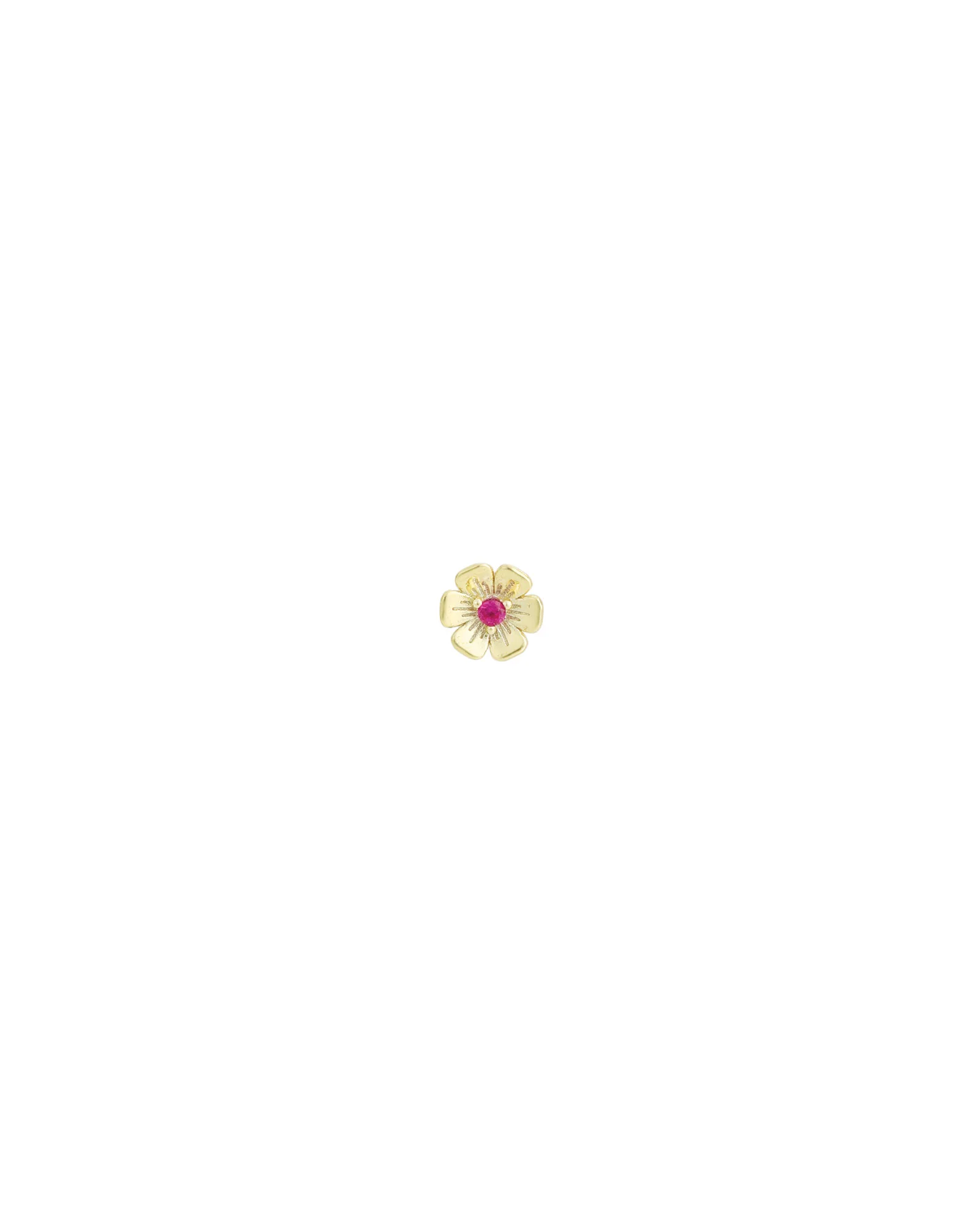 Birthstone Flower Single Stud