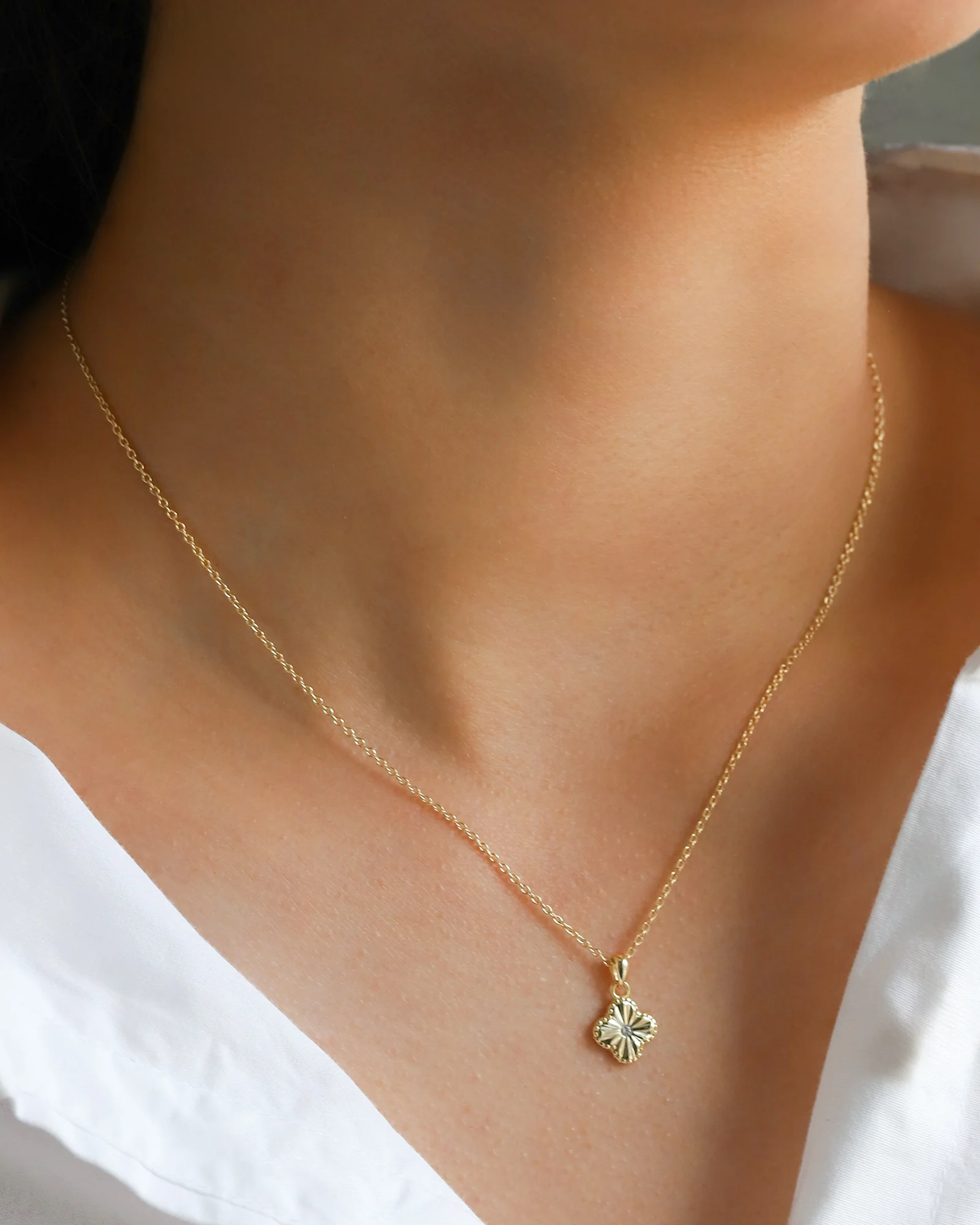 Clover Single CZ Necklace - Image 2