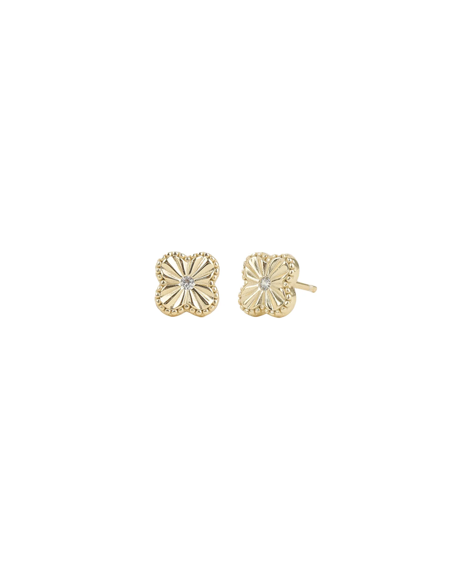 Clover Single CZ Studs
