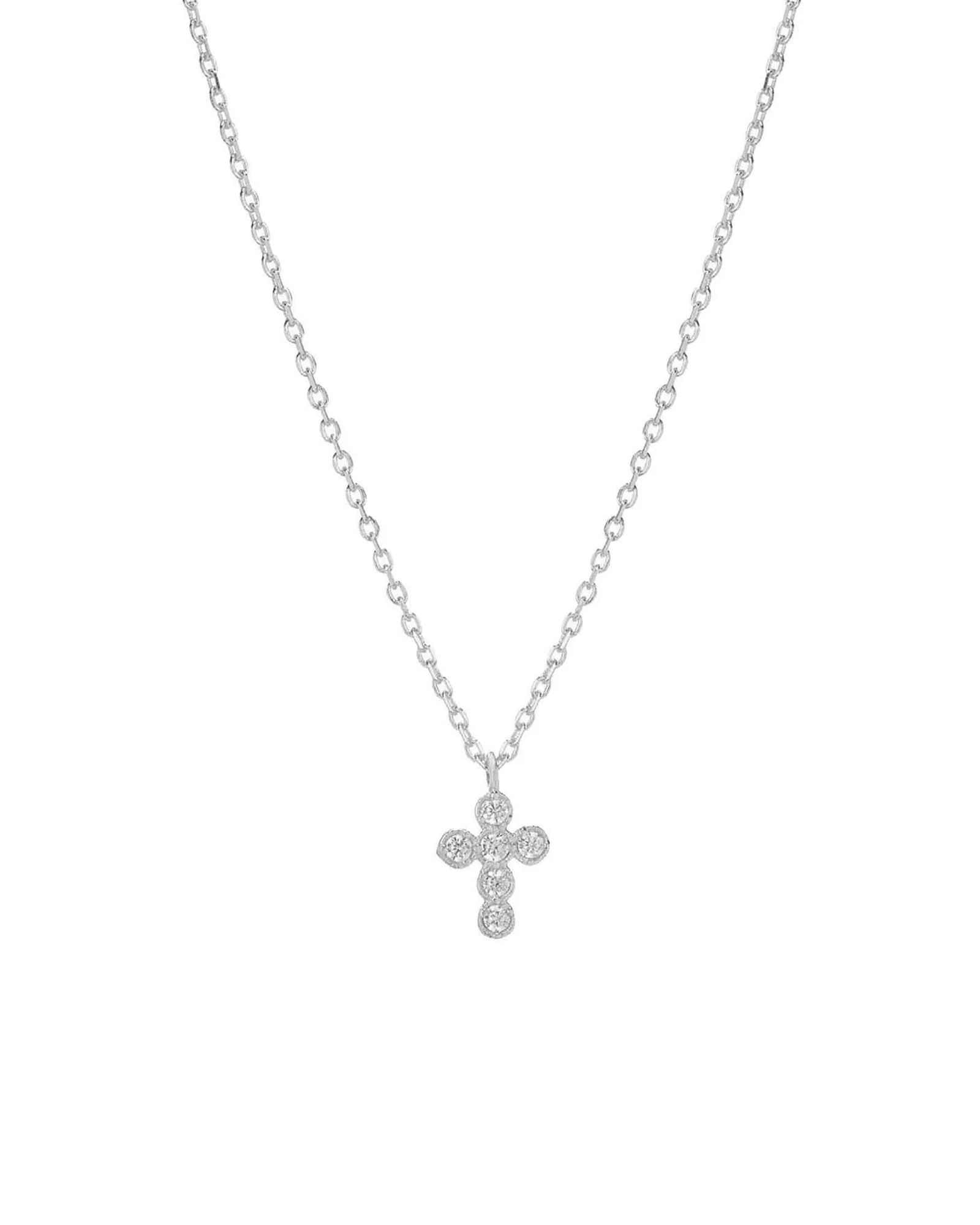 Cross Bezel CZ Necklace