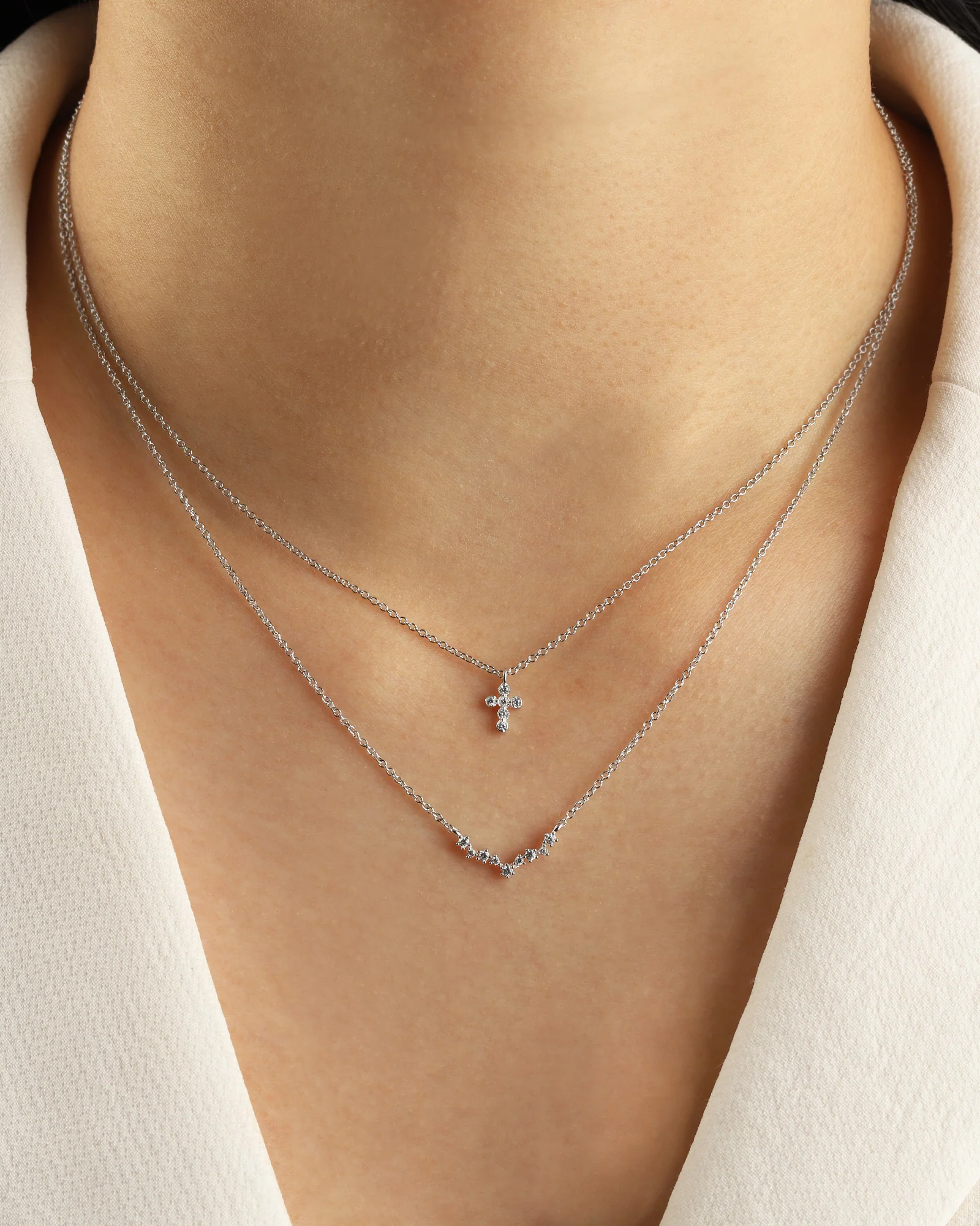 Cross Bezel CZ Necklace - Image 2