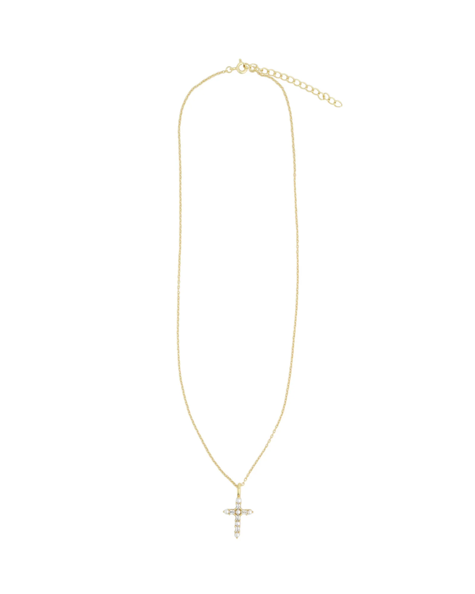 Cross Pearl CZ Necklace - Image 3