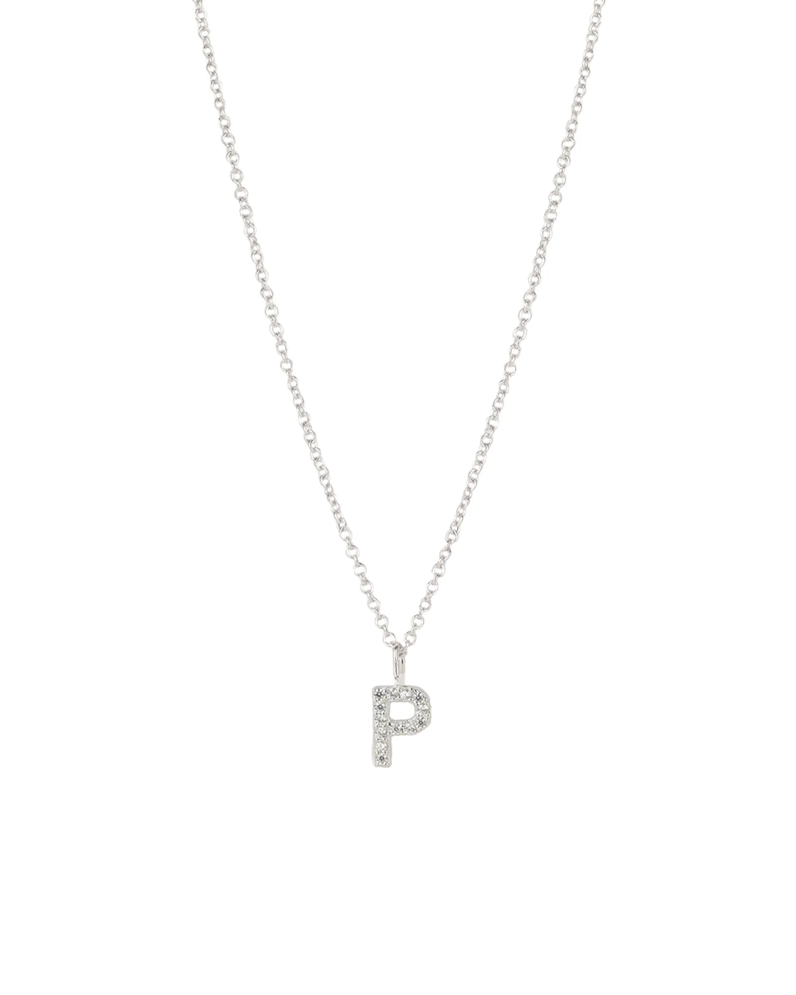 CZ Initial Necklace - Image 17