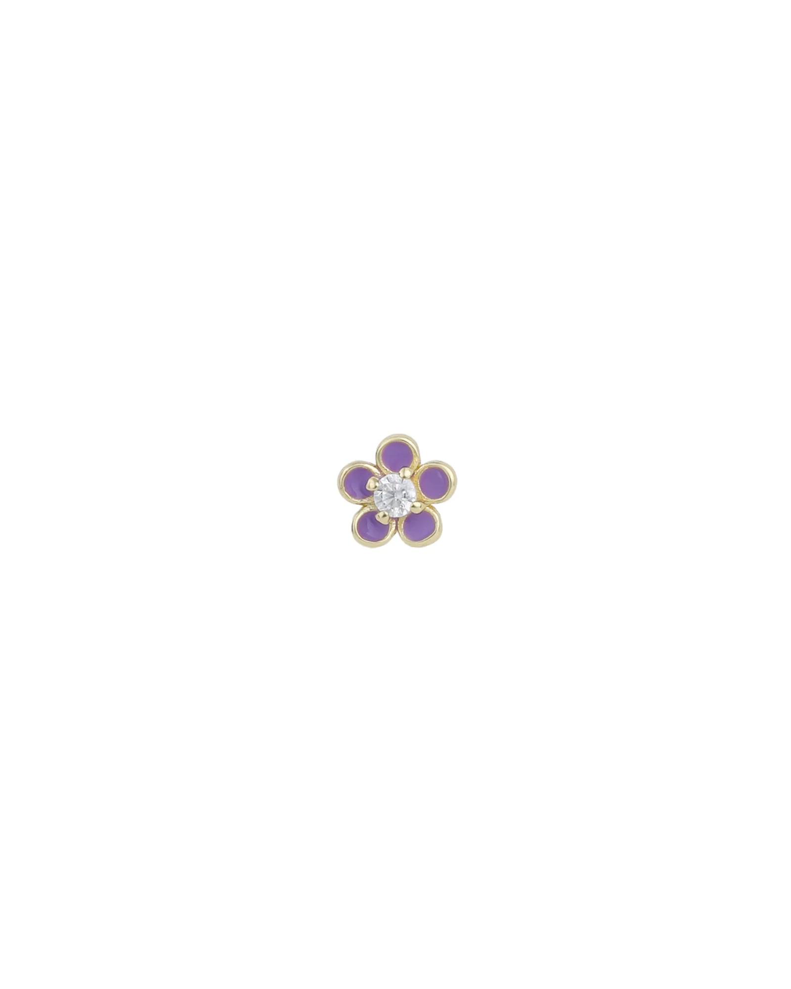 Daisy Stone Enamel Single Stud