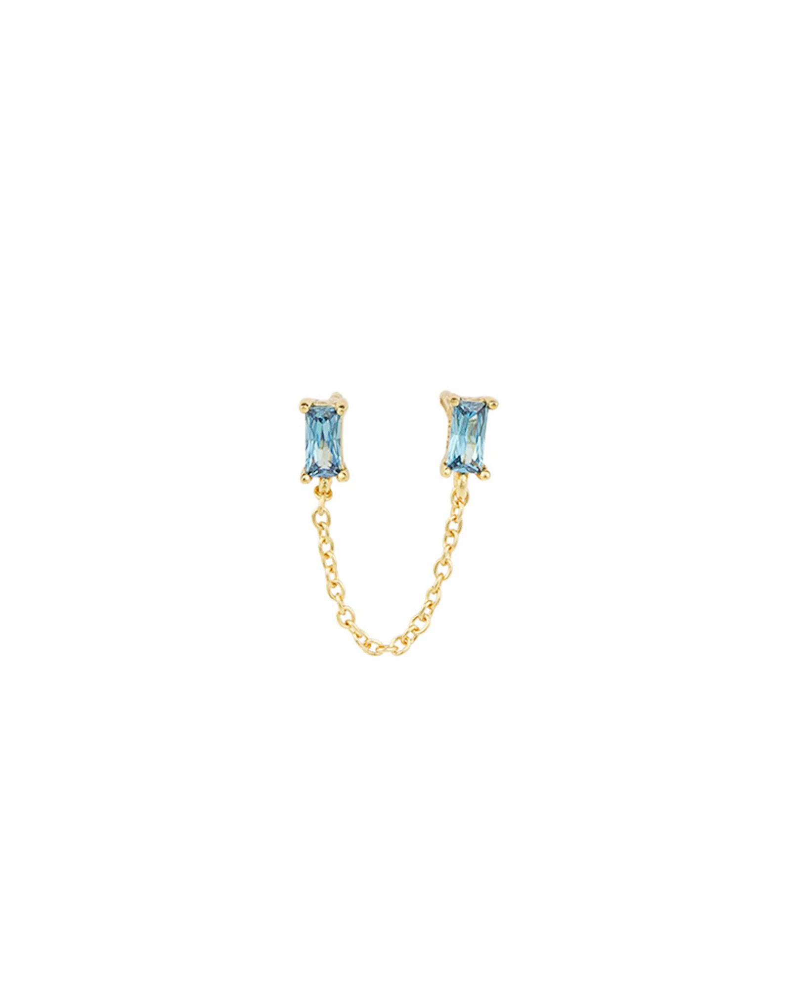 Double Baguette Single Stud