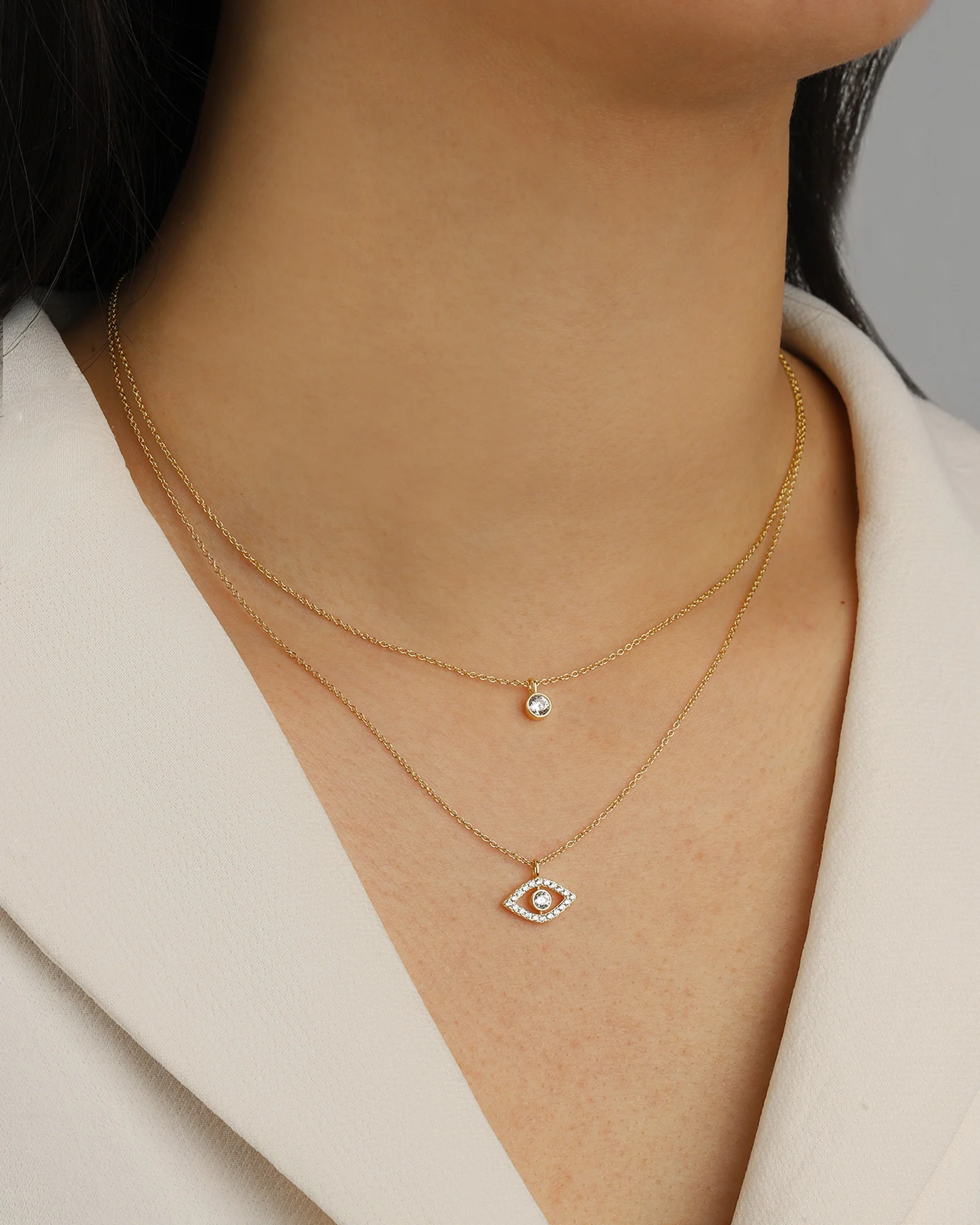 Evil Eye Bezel Necklace - Image 4
