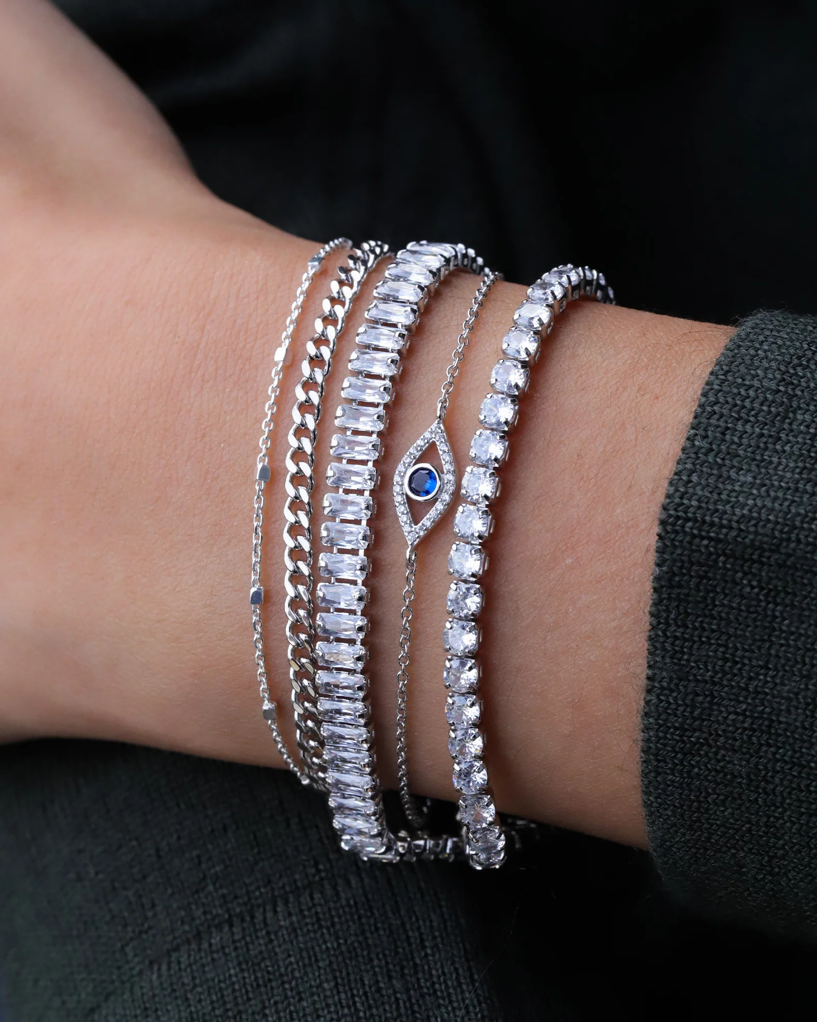 Evil Eye Open CZ Bracelet - Image 3