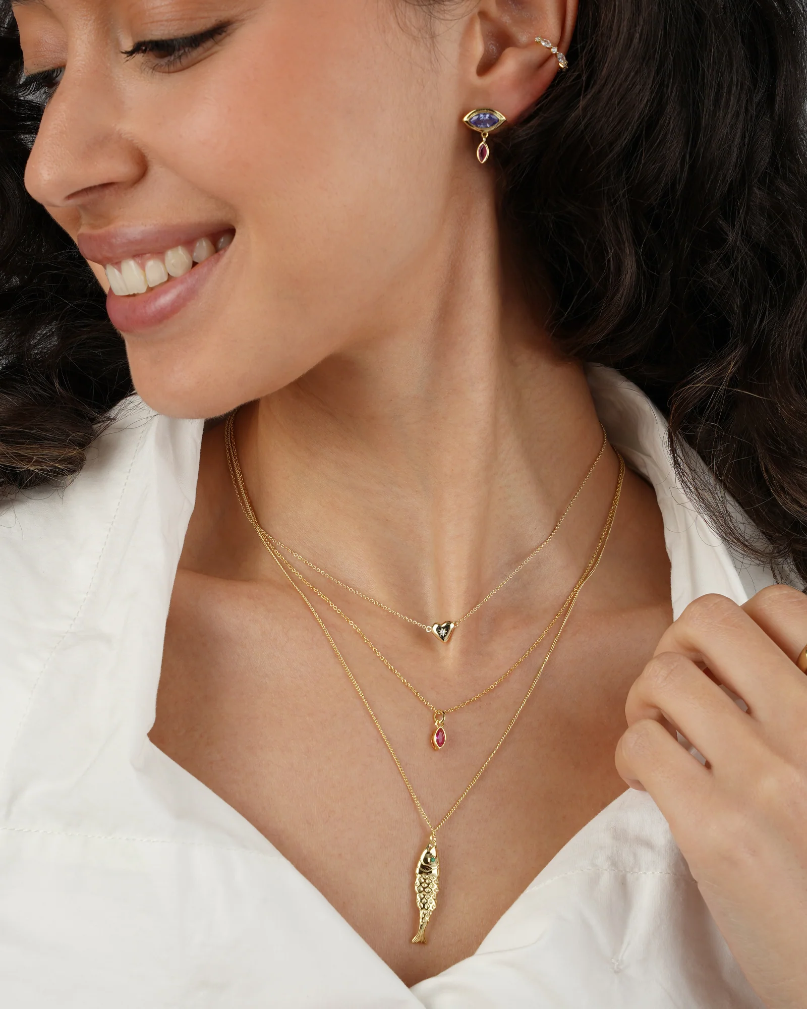Heart Starburst CZ Necklace - Image 2