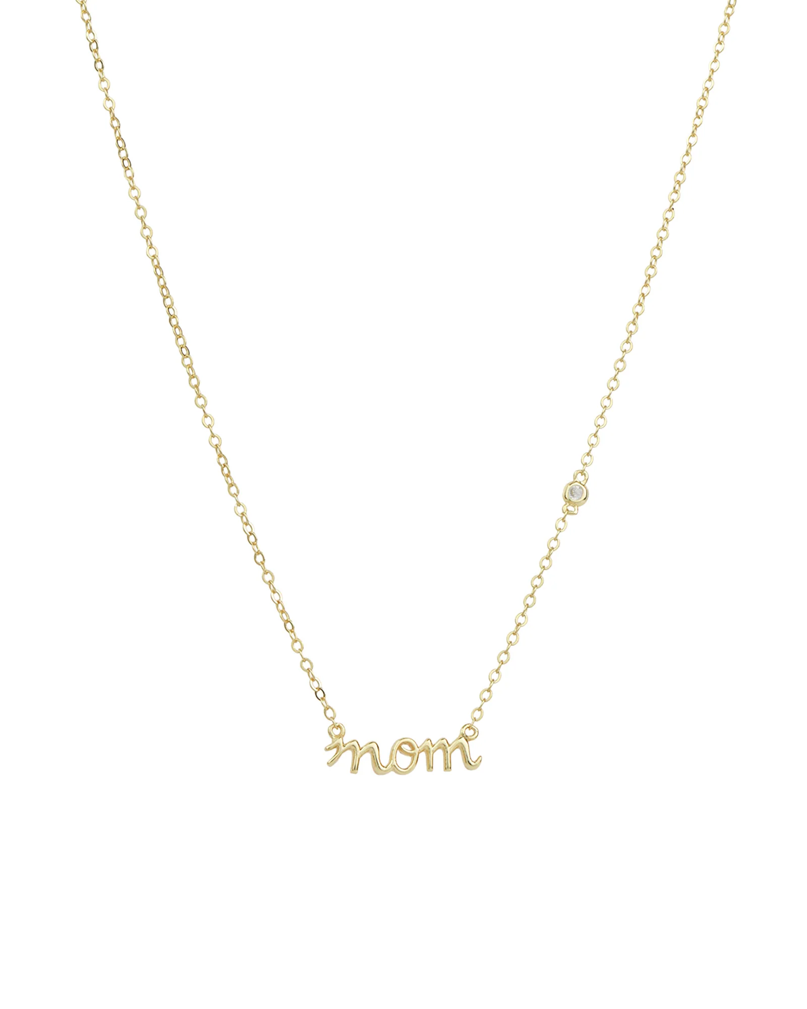 Mom Cursive CZ Necklace