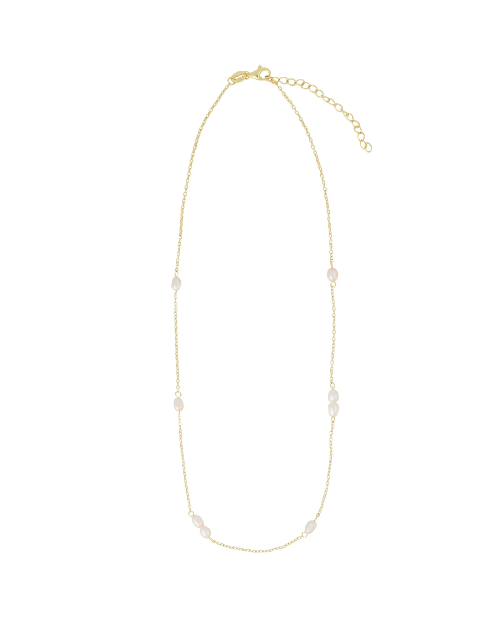 Multi Baroque Pearl Station Necklace - Image 3