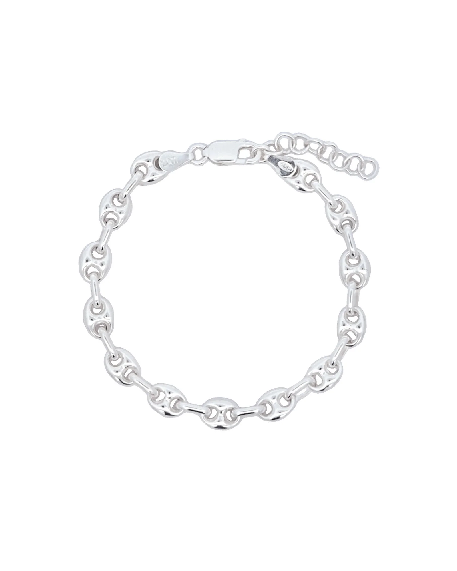 Oval Puffy Mariner Link Bracelet