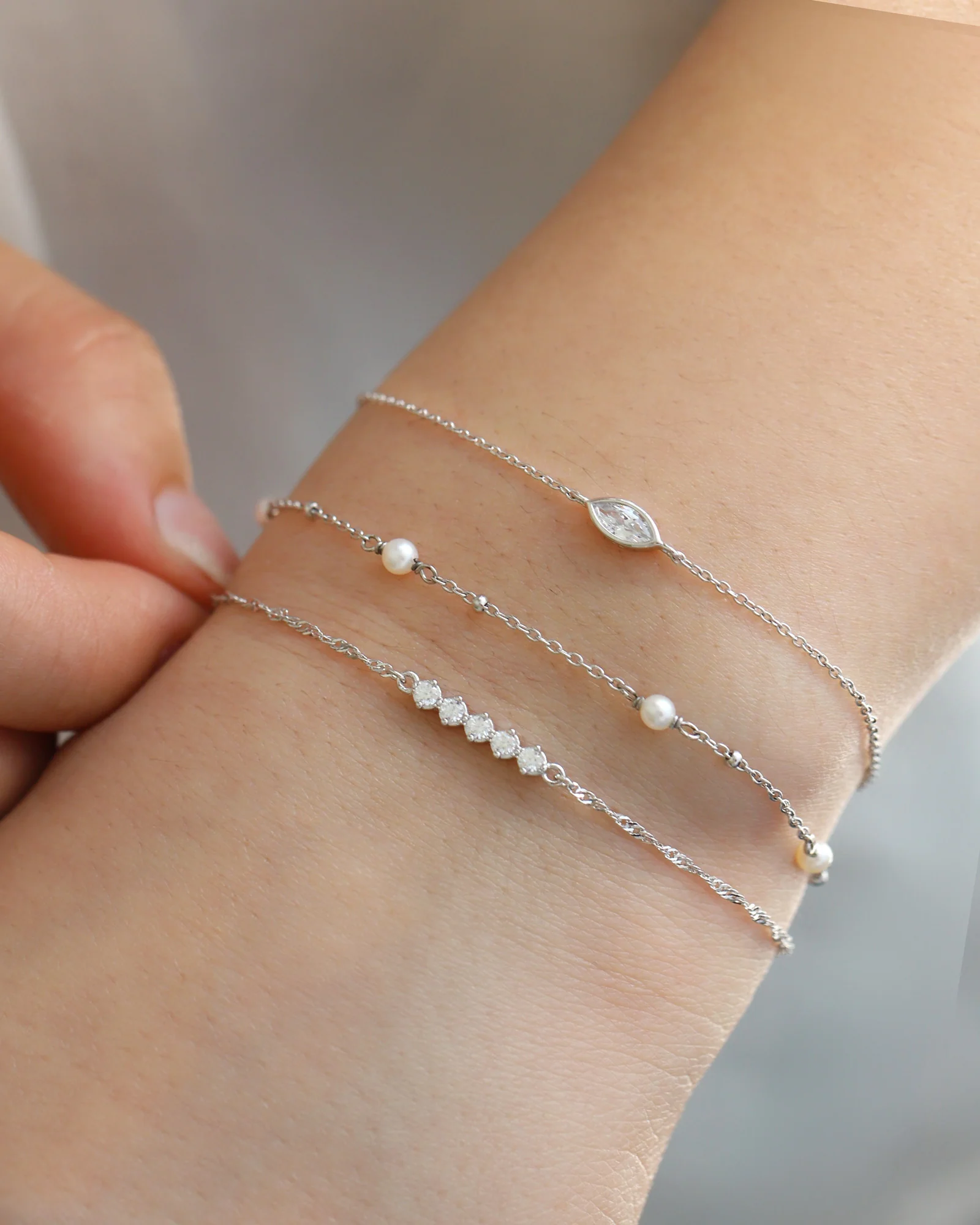 Pearl Ball Chain Bracelet - Image 2