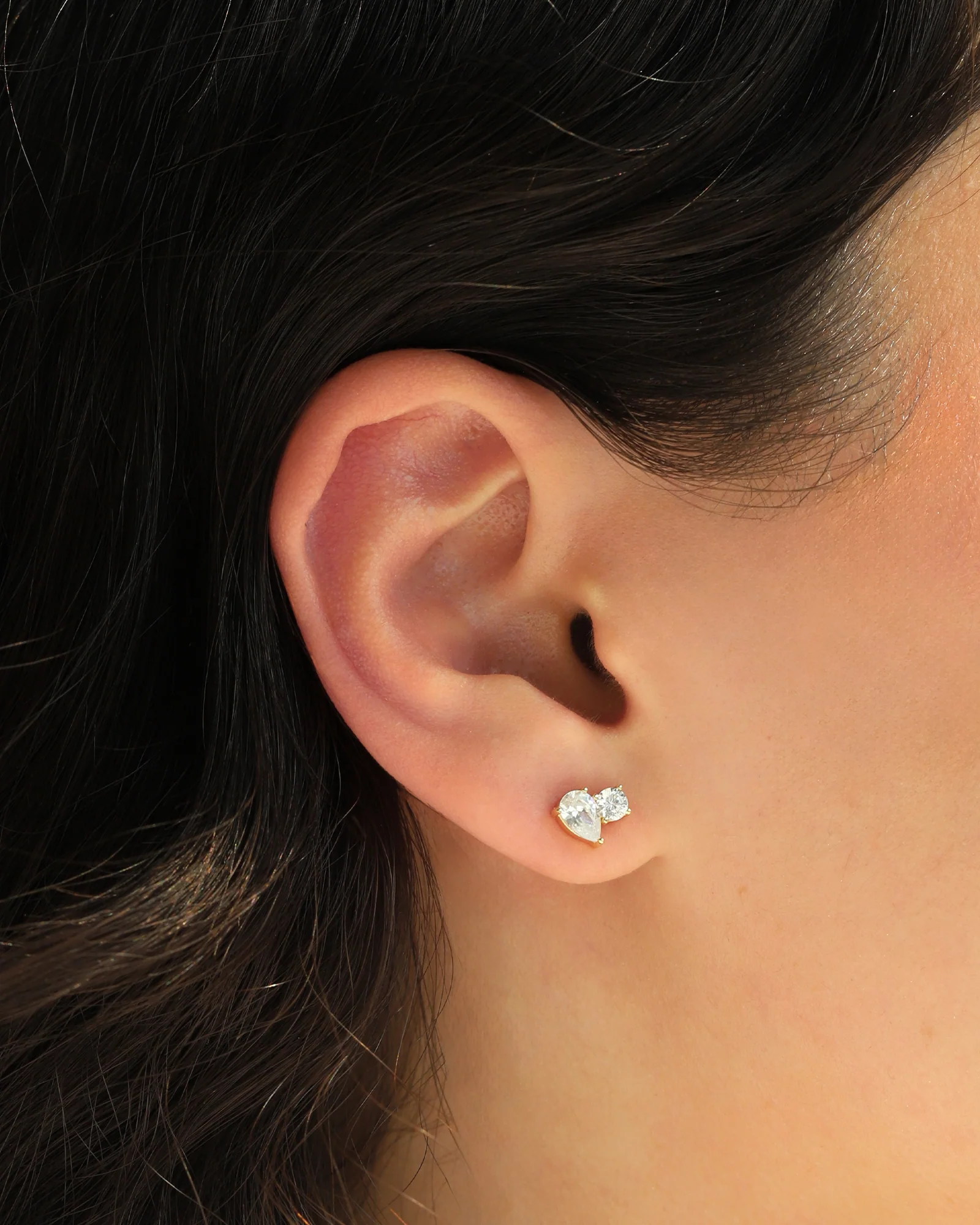 Rounded Pair CZ Studs - Image 2