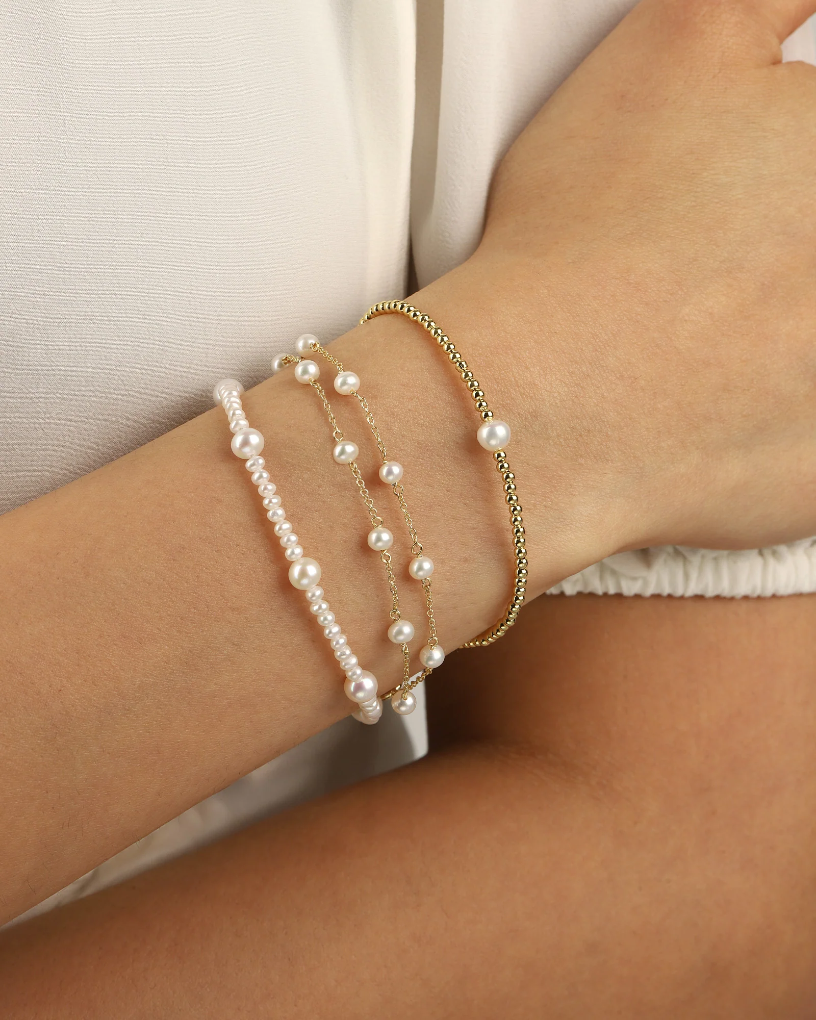 Solitaire Pearl Beaded Bracelet - Image 2