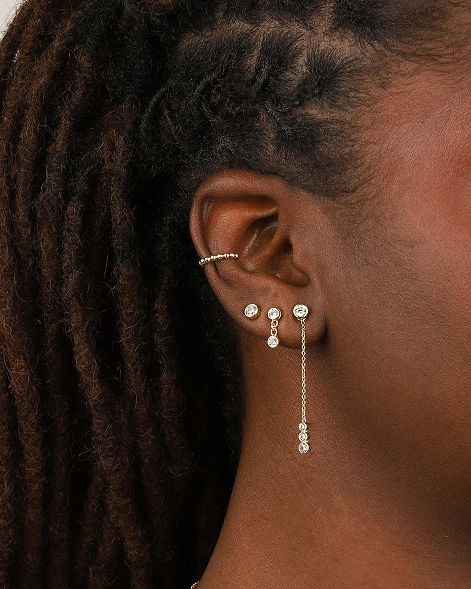 Graduated CZ Ear Jacket - Image 4