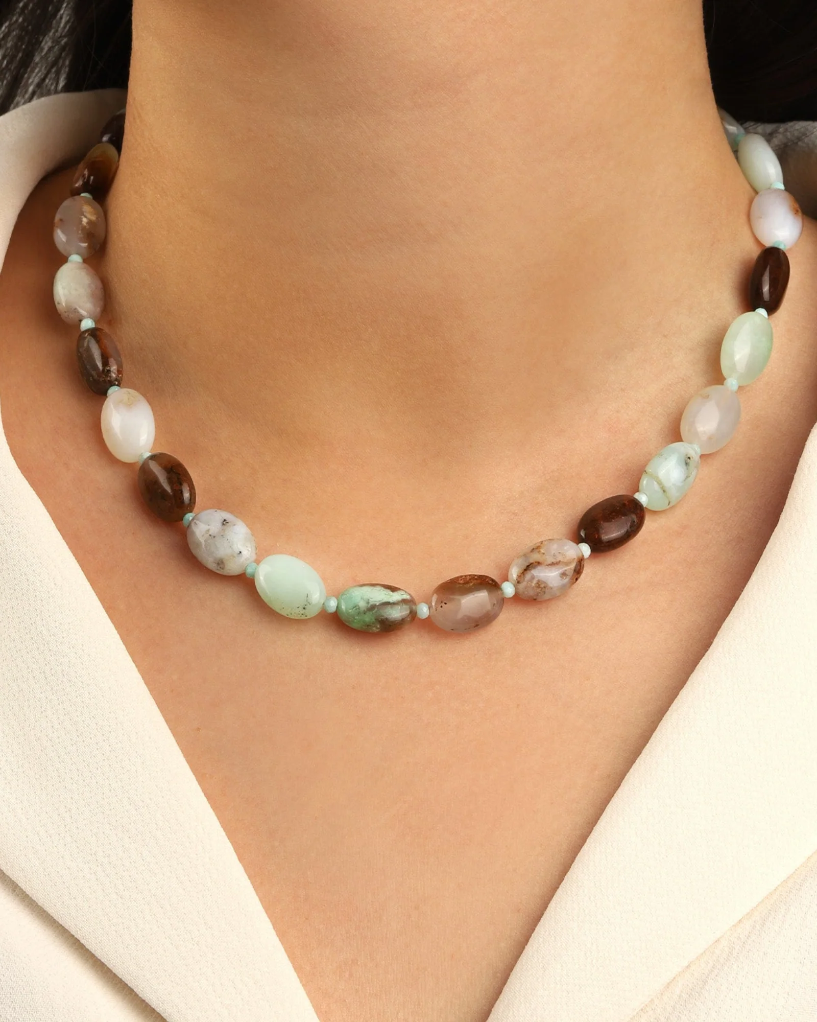 Australian Jade Oval Beaded Necklace - Image 4