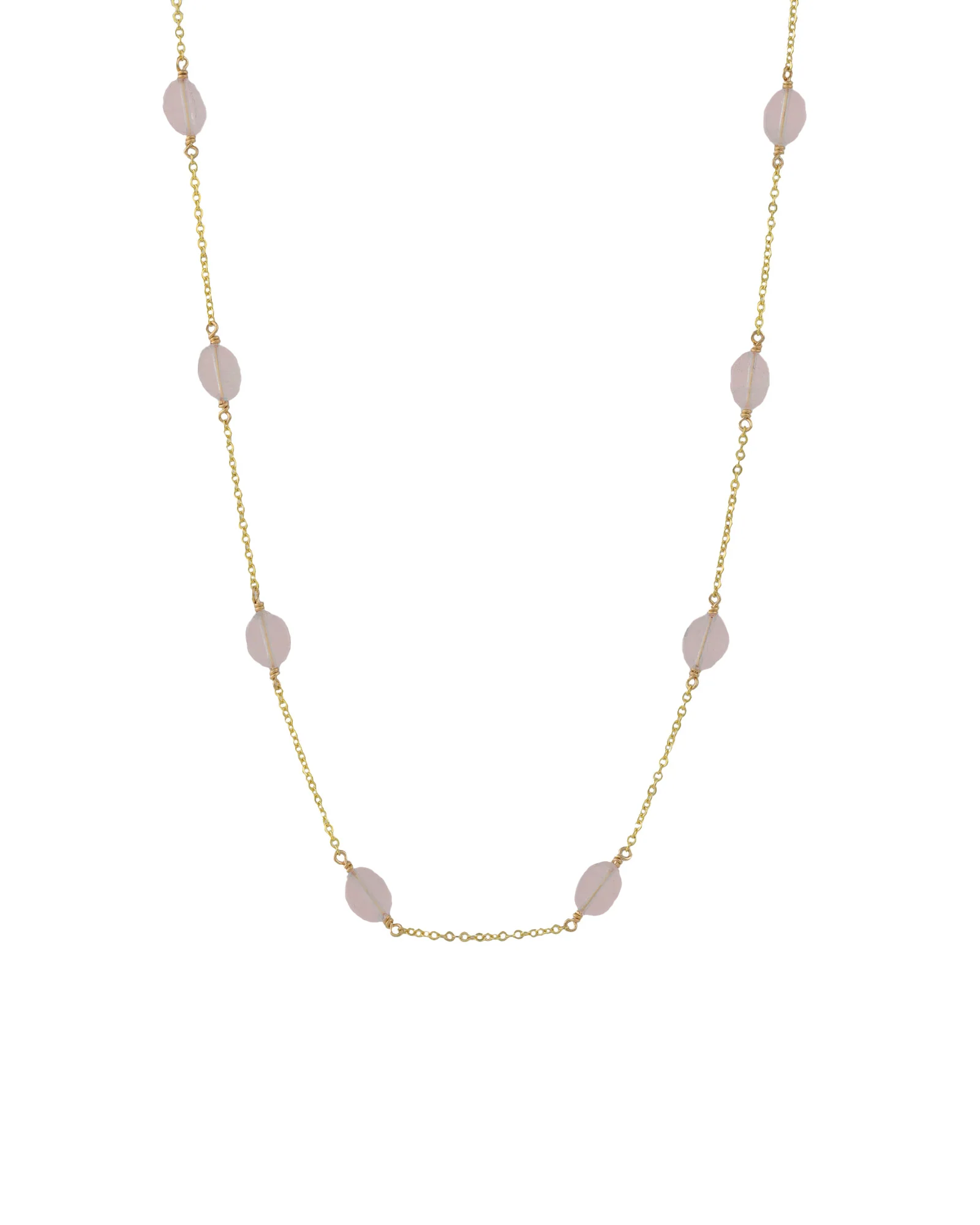 12 Station Oval Stone Necklace