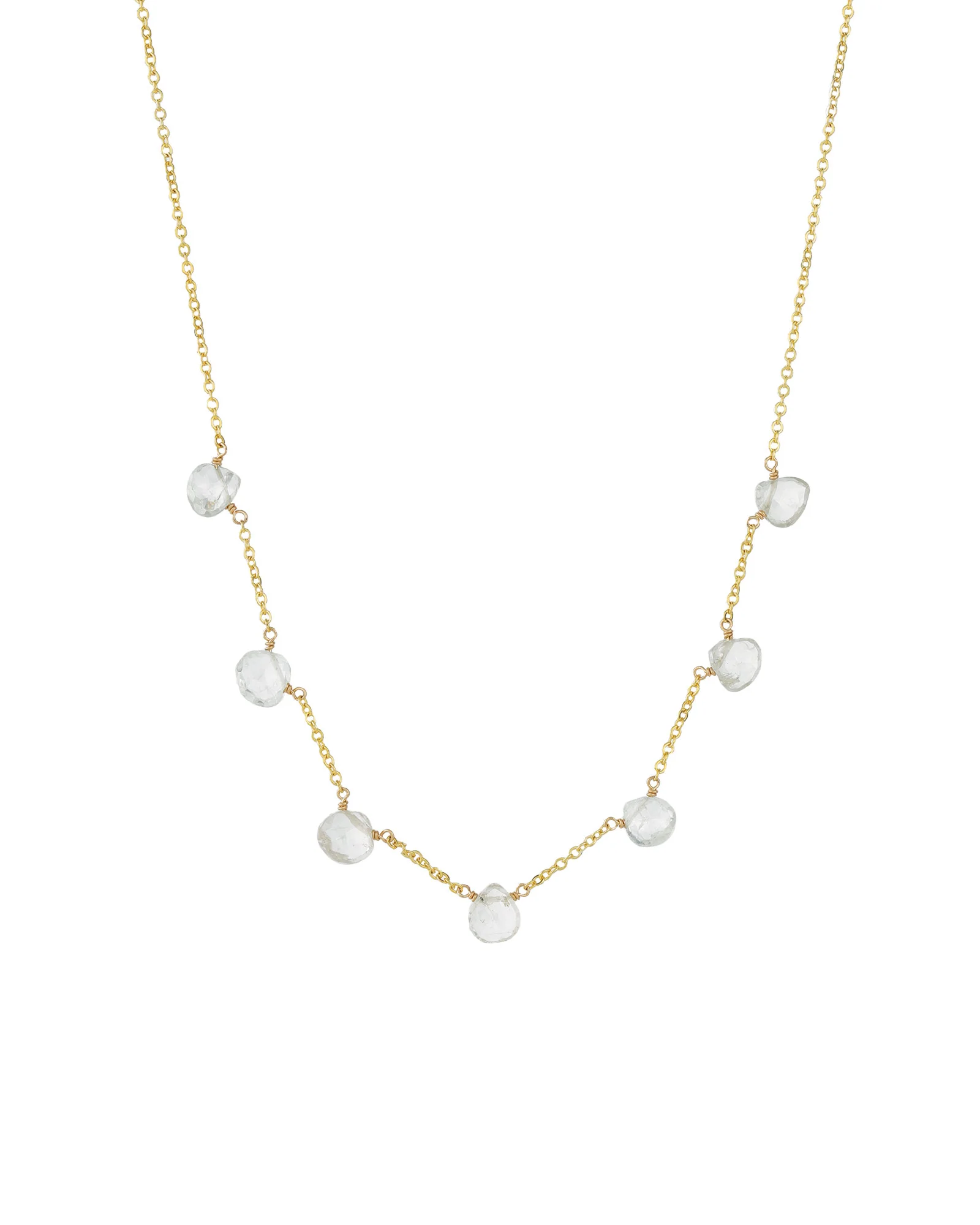 Seven Heart Stone Drop Necklace