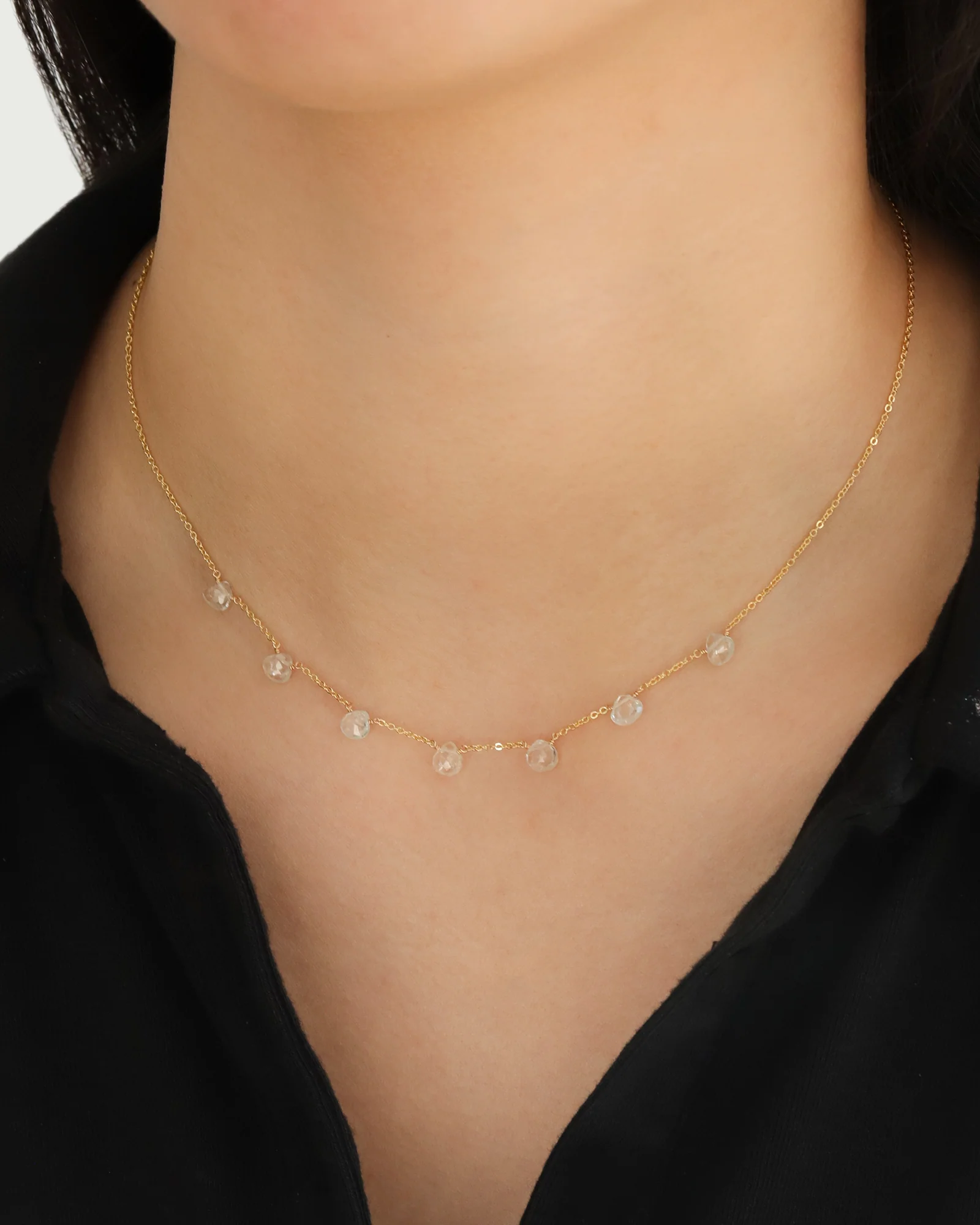 Seven Heart Stone Drop Necklace - Image 2