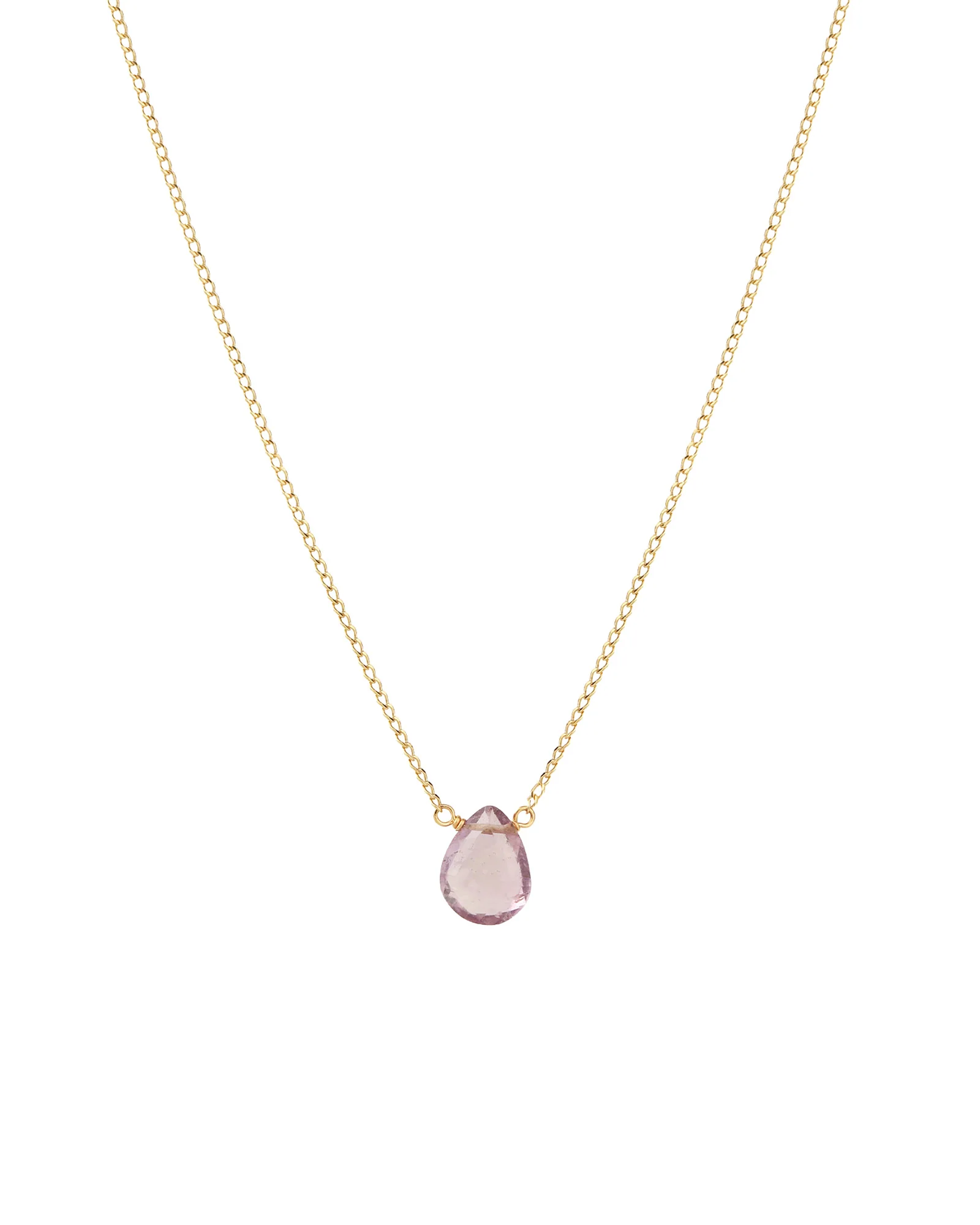 Amethyst Pear Cable Chain Necklace | 8mm
