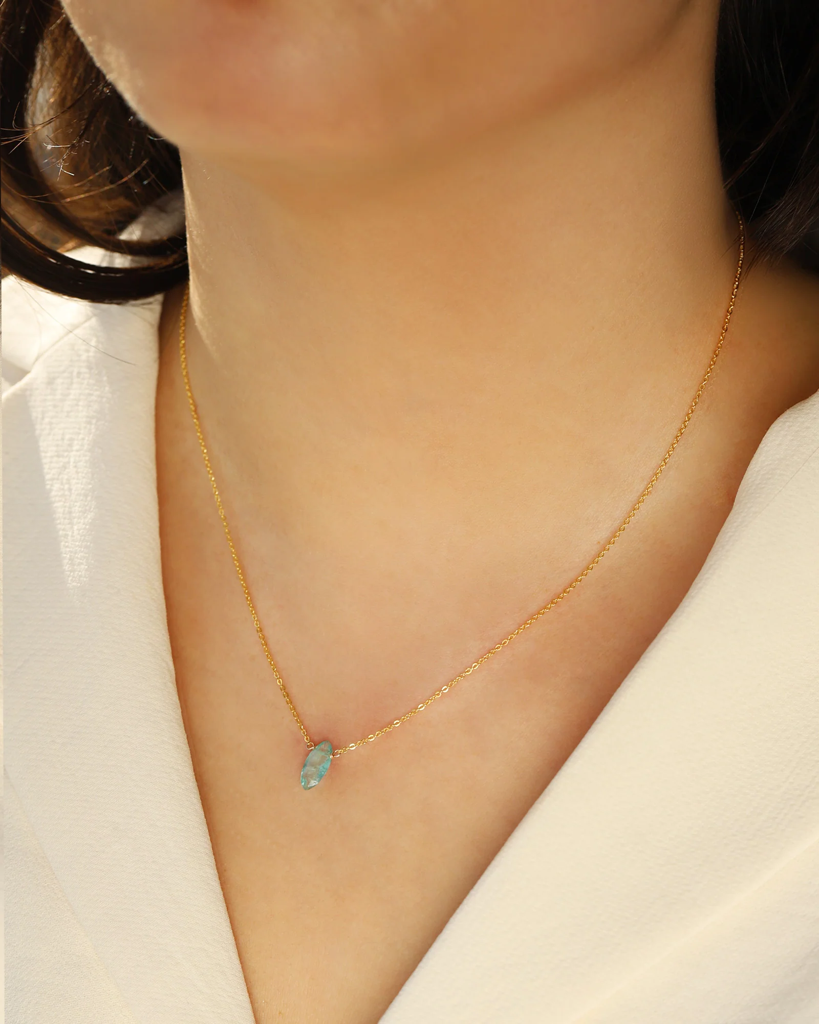 Apatite Marquise Cable Chain Necklace | 10mm - Image 4