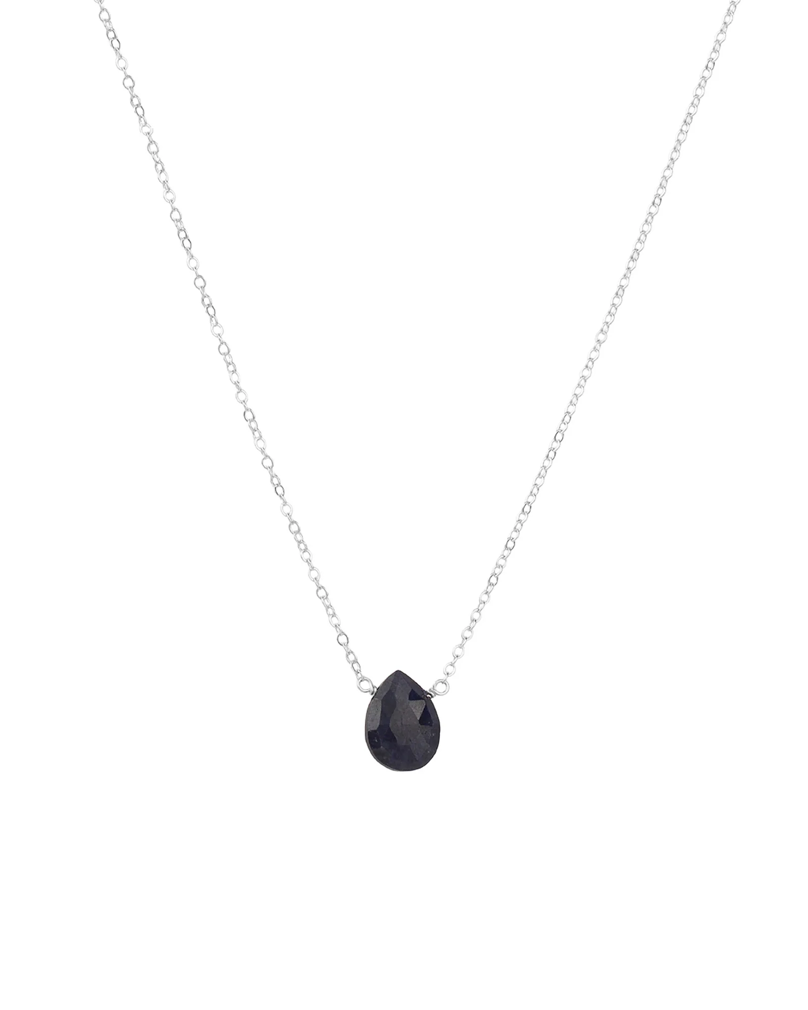 Blue Sapphire Pear Cable Chain Necklace | 8mm