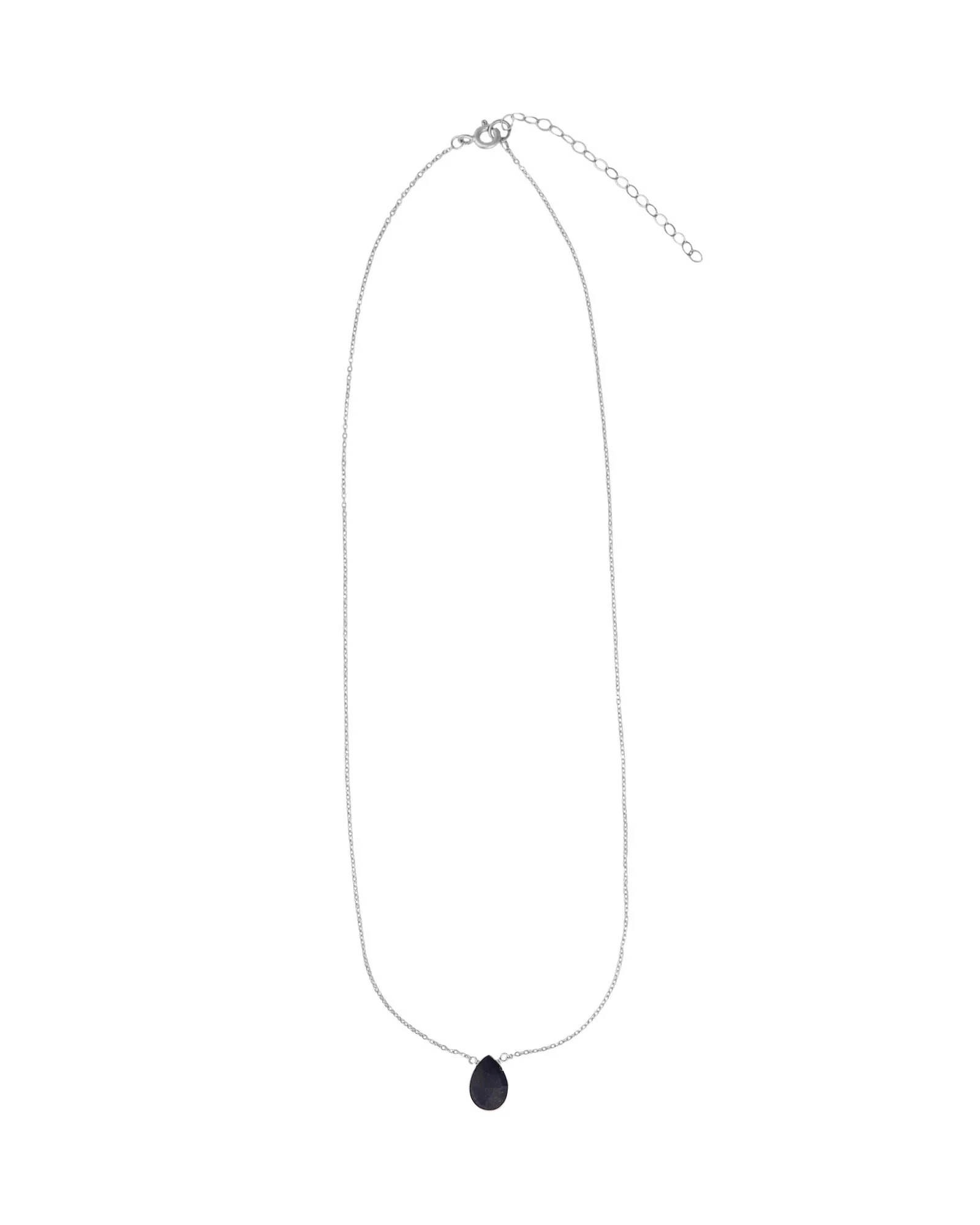 Blue Sapphire Pear Cable Chain Necklace | 8mm - Image 3