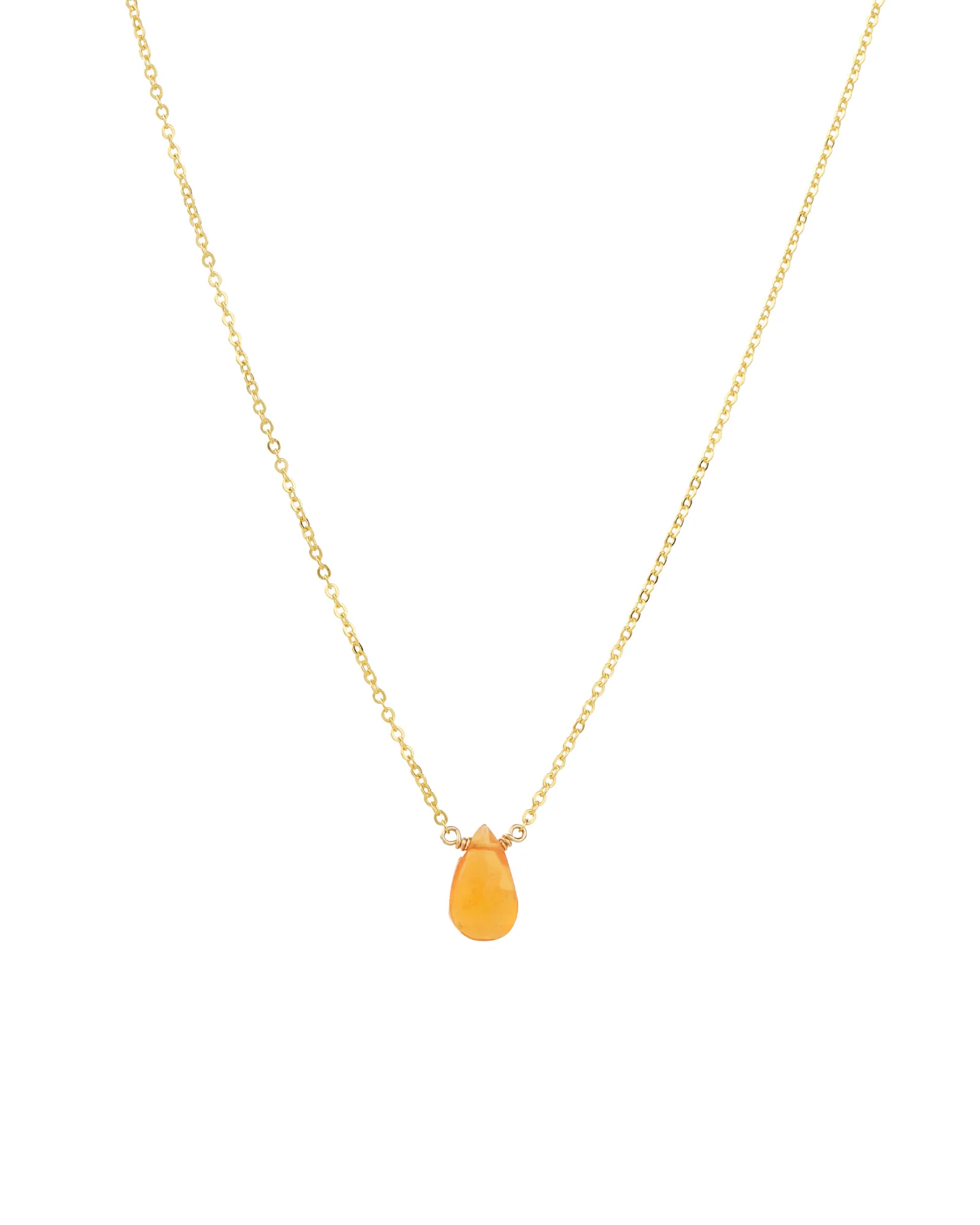 Carnelian Pear Cable Chain Necklace | 6mm