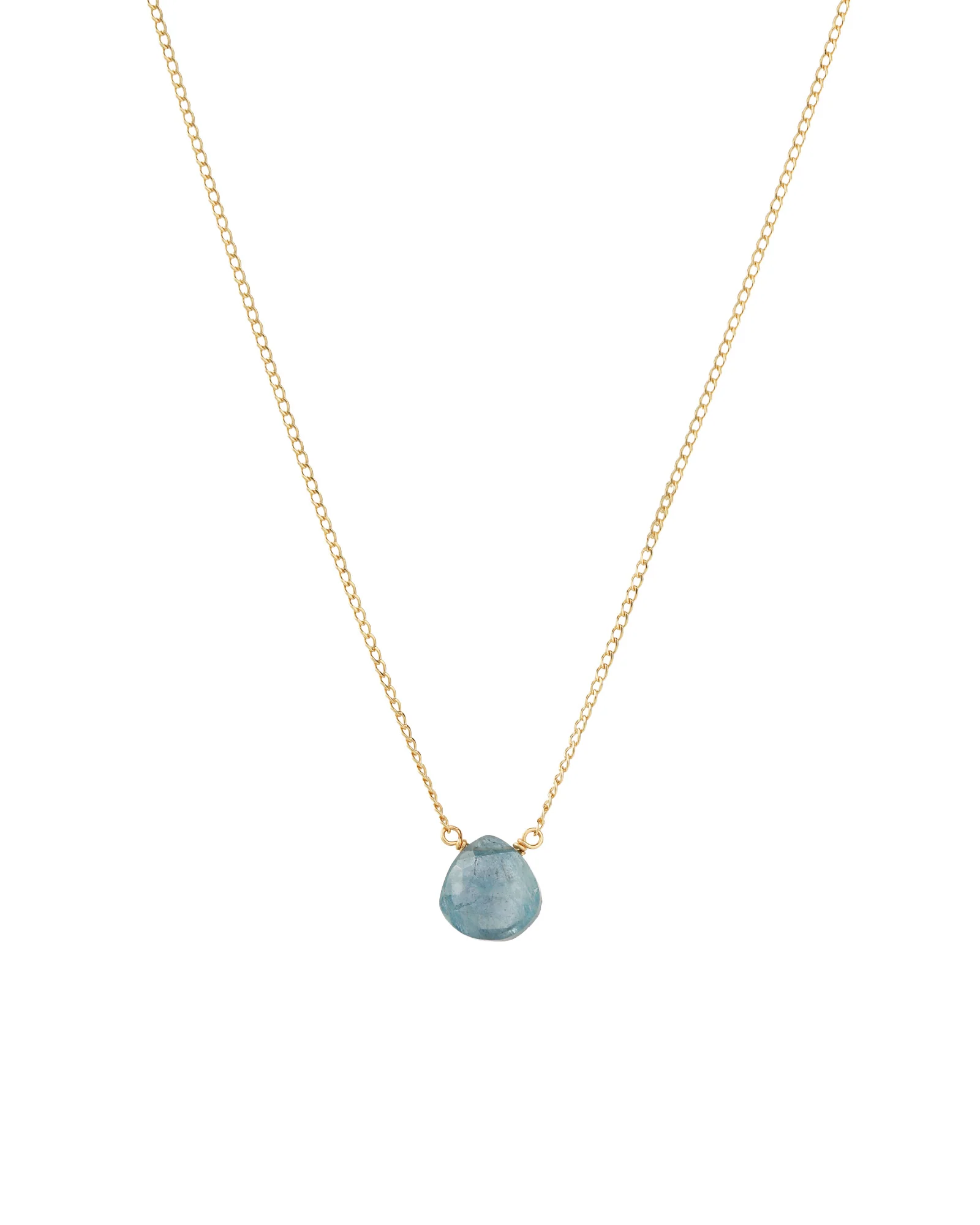 Grandidierite Heart Curb Chain Necklace | 10mm