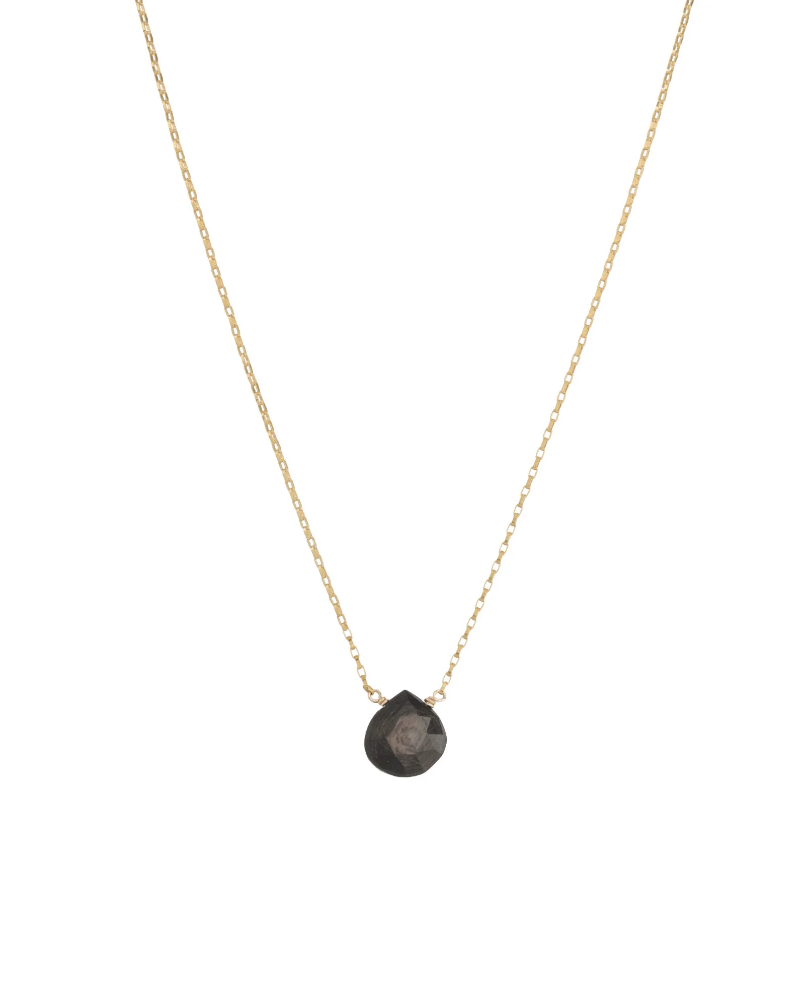 Hypersthene Heart Box Chain Necklace | 10mm