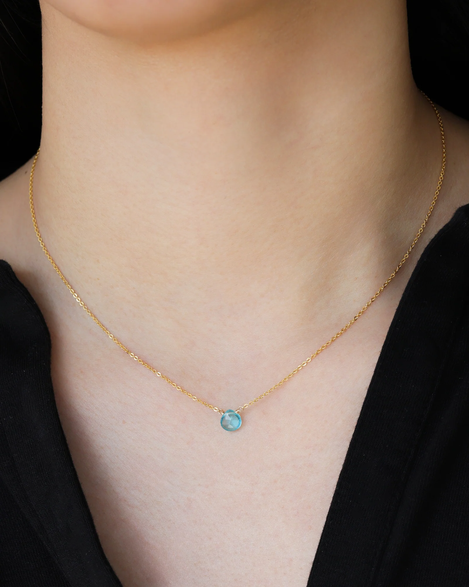 Apatite Heart Cable Chain Necklace | 8mm - Image 2