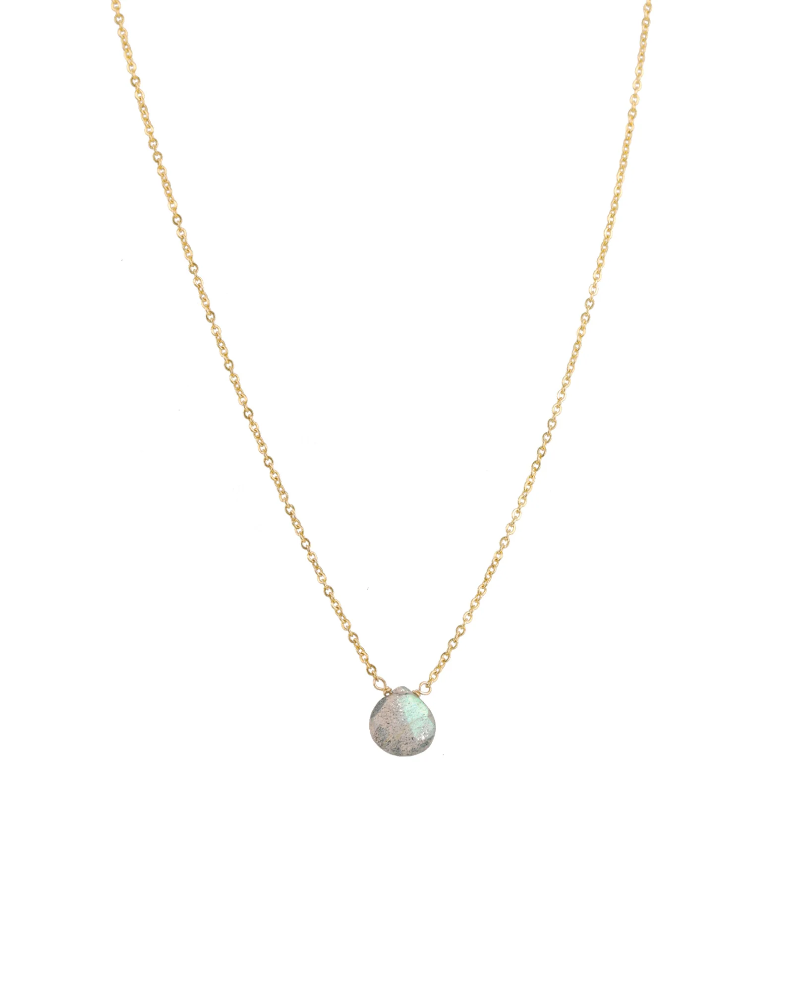 Labradorite Heart Cable Chain Necklace | 8mm