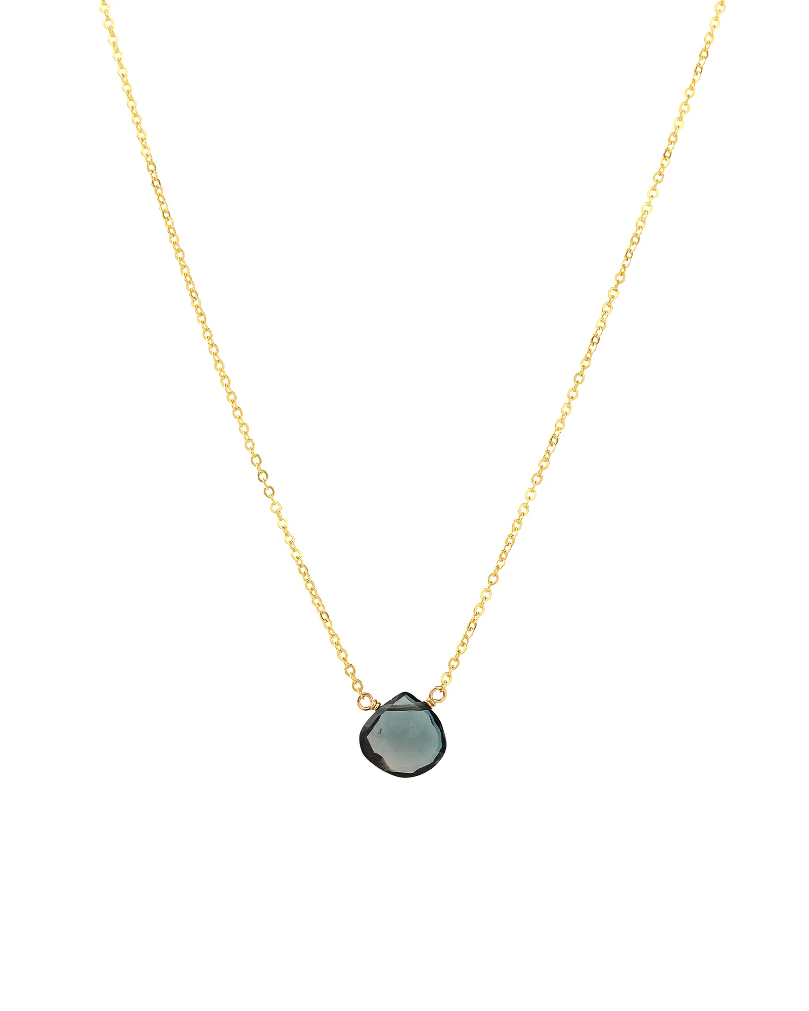 London Blue Topaz Heart Cable Chain Necklace | 8mm
