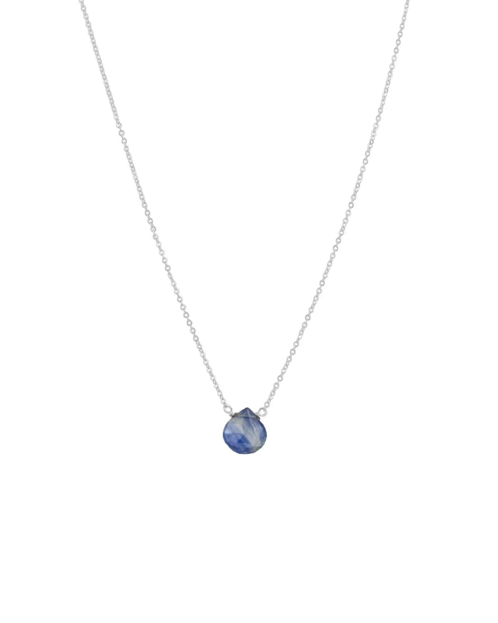 Blue Kyanite Heart Cable Chain Necklace | 8mm