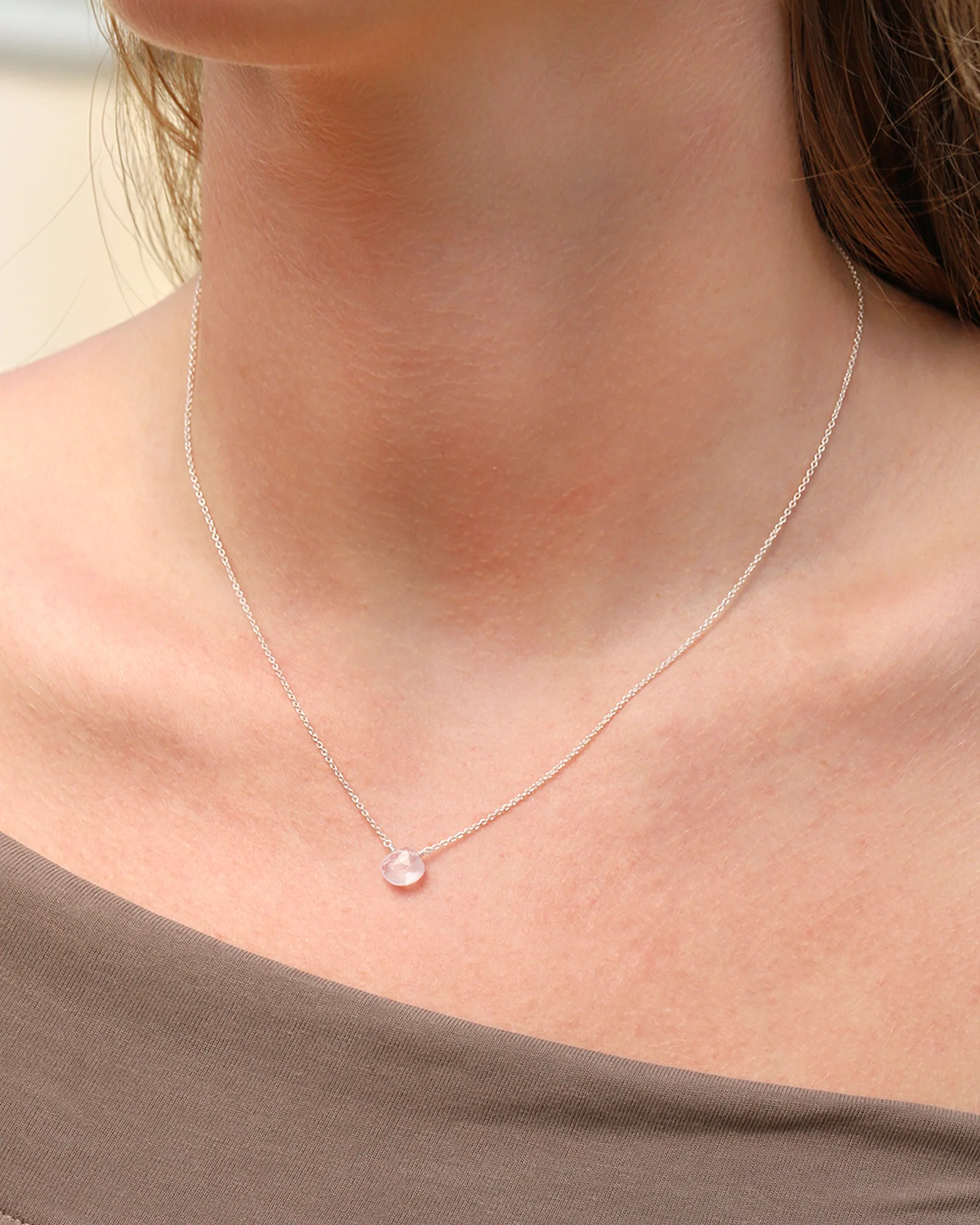 Kunzite Heart Cable Chain Necklace | 10mm - Image 2