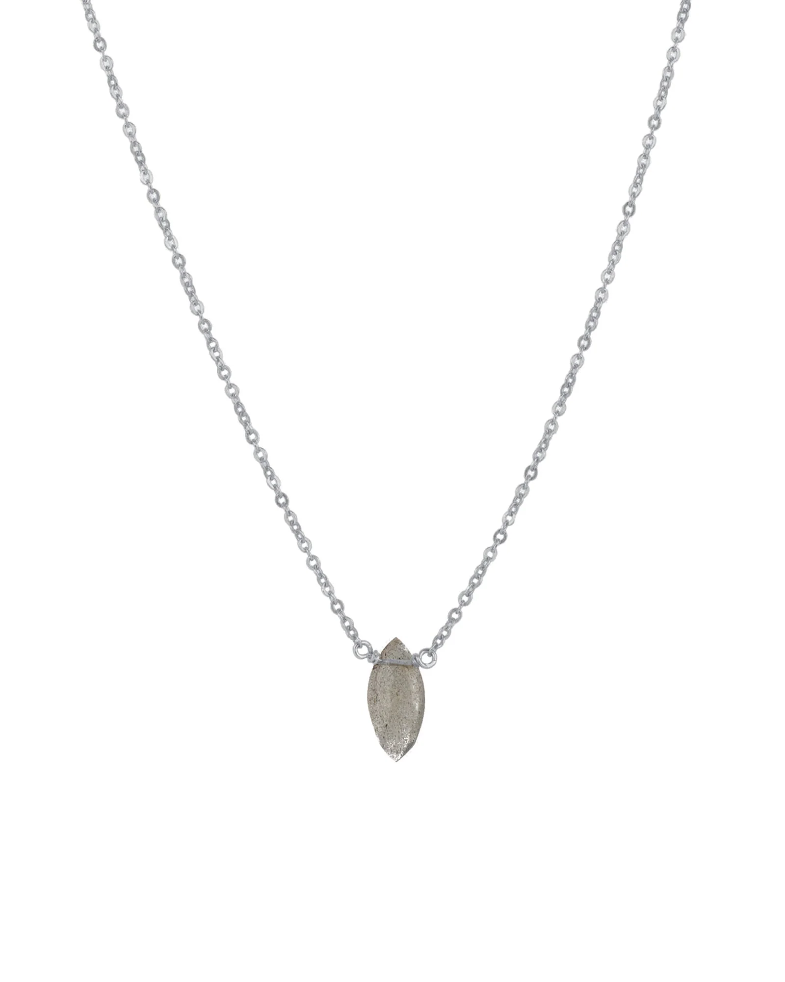 Labradorite Marquise Cable Chain Necklace | 10mm