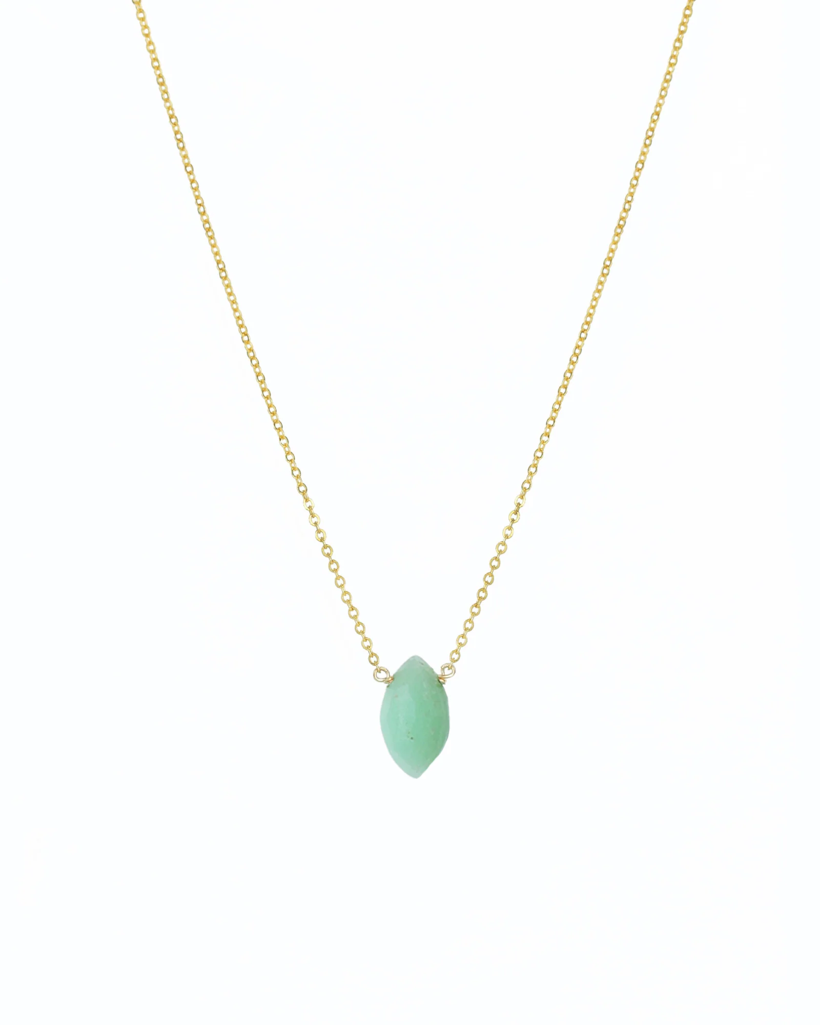 Chrysoprase Marquise Cable Chain Necklace | 10mm