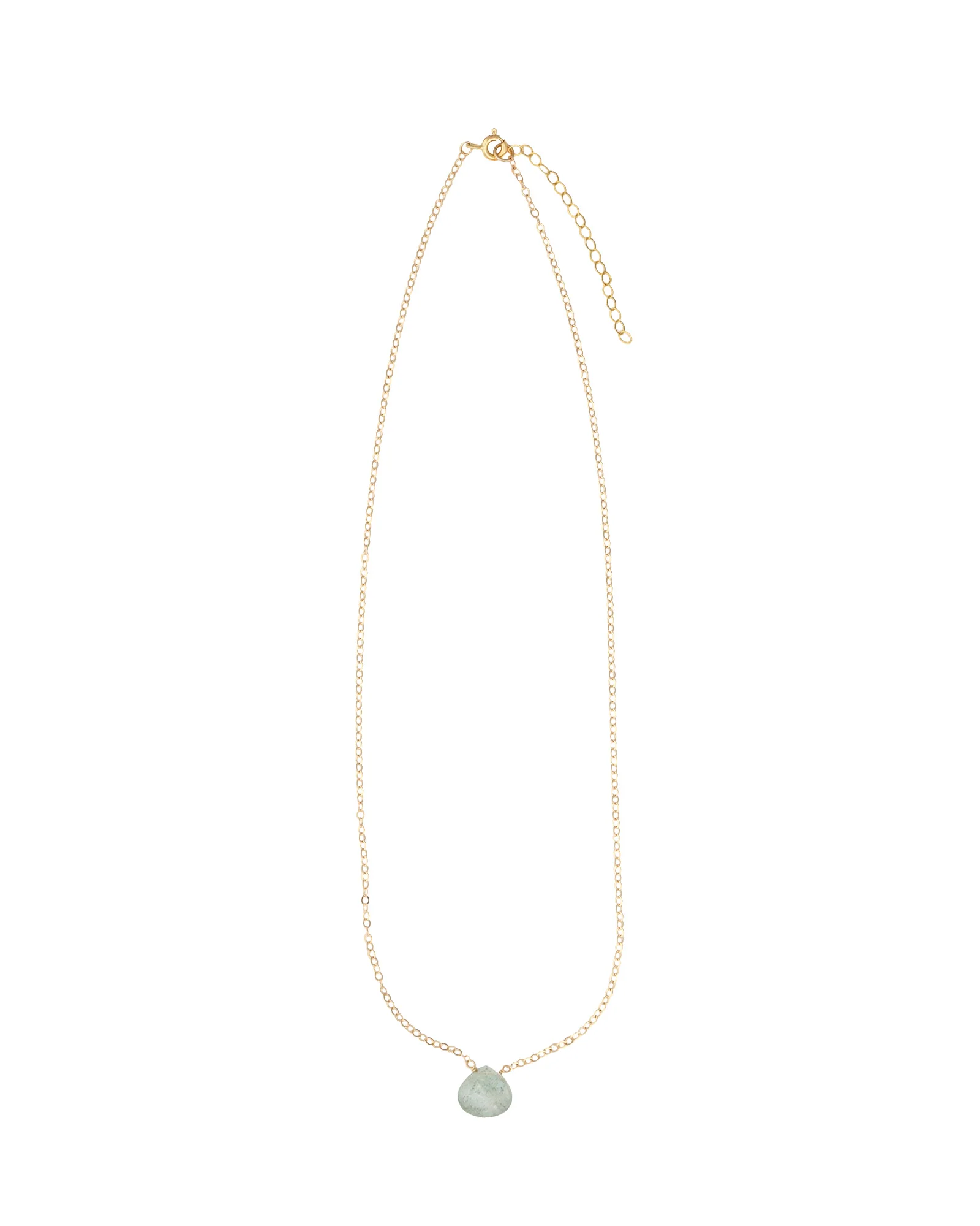 Moss Aquamarine Heart Cable Chain Necklace | 12mm - Image 3
