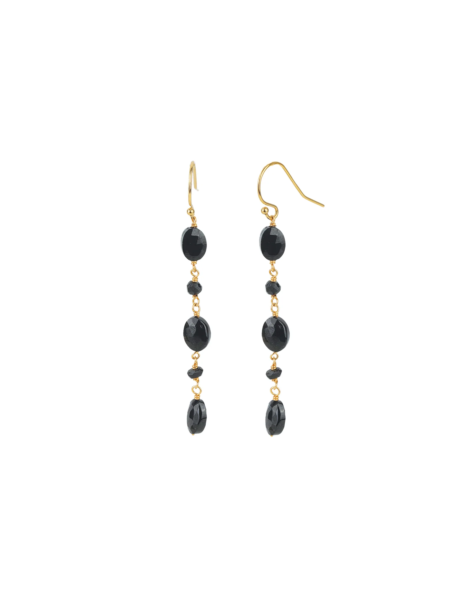 Oval Black Garnet Mixed Drop Hooks