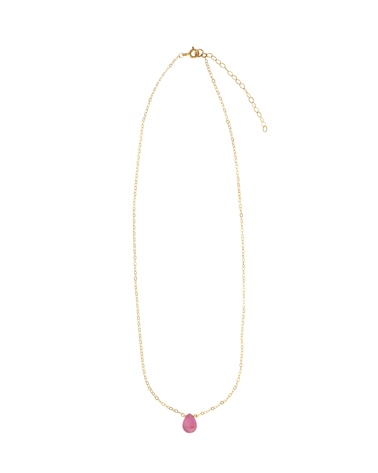Pink Sapphire Pear Cable Chain Necklace | 6mm - Image 3