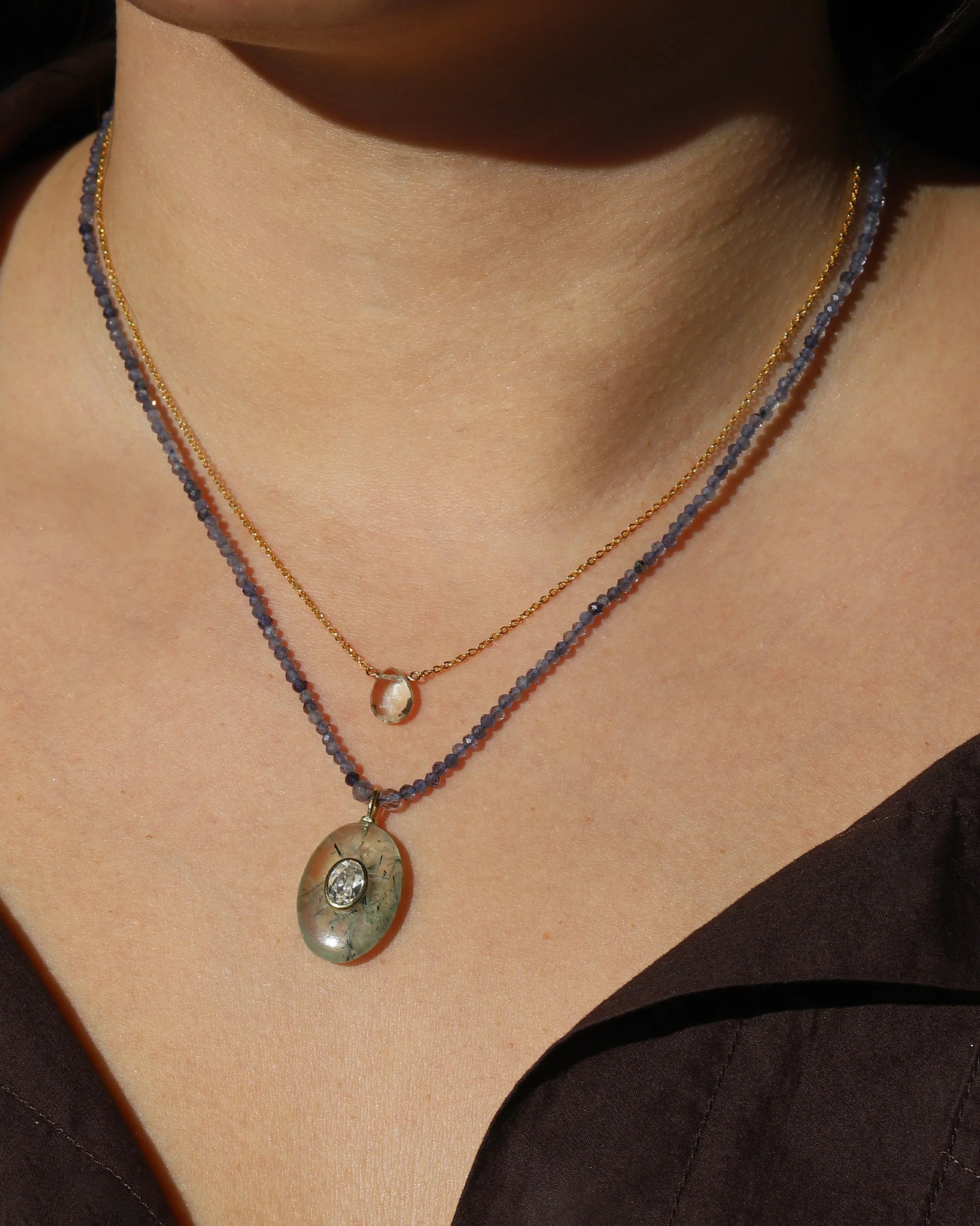 Prasiolite Pear Cable Chain Necklace | 10mm - Image 2
