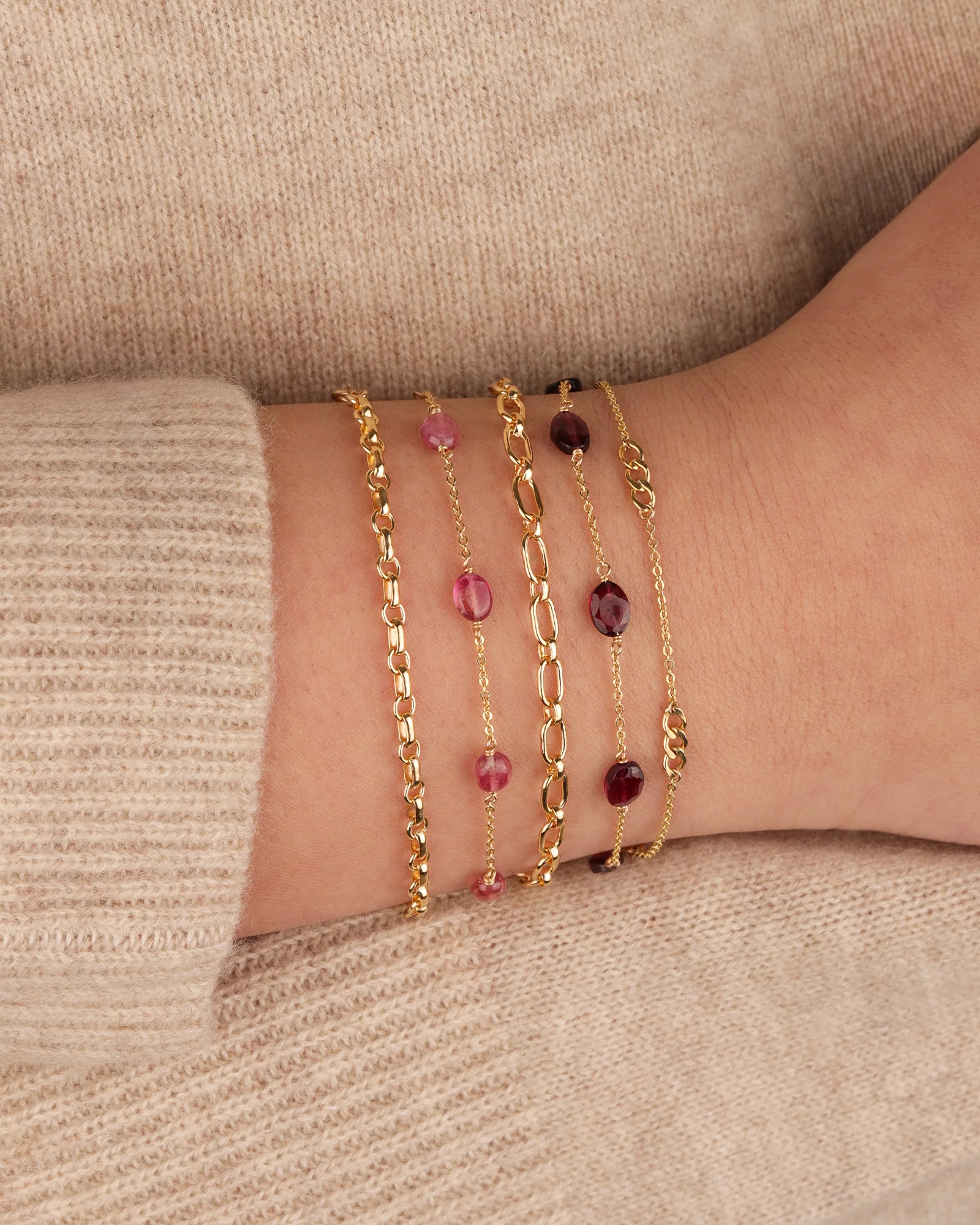 Oval Stone Station Bracelet - Image 3